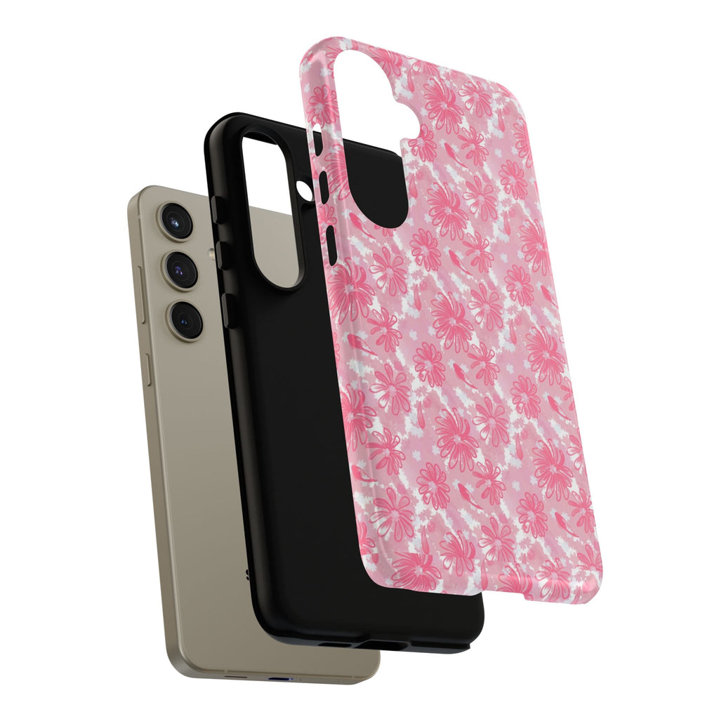 Flora Pink White Phone Case (Carry Original Art Drawn) Printify