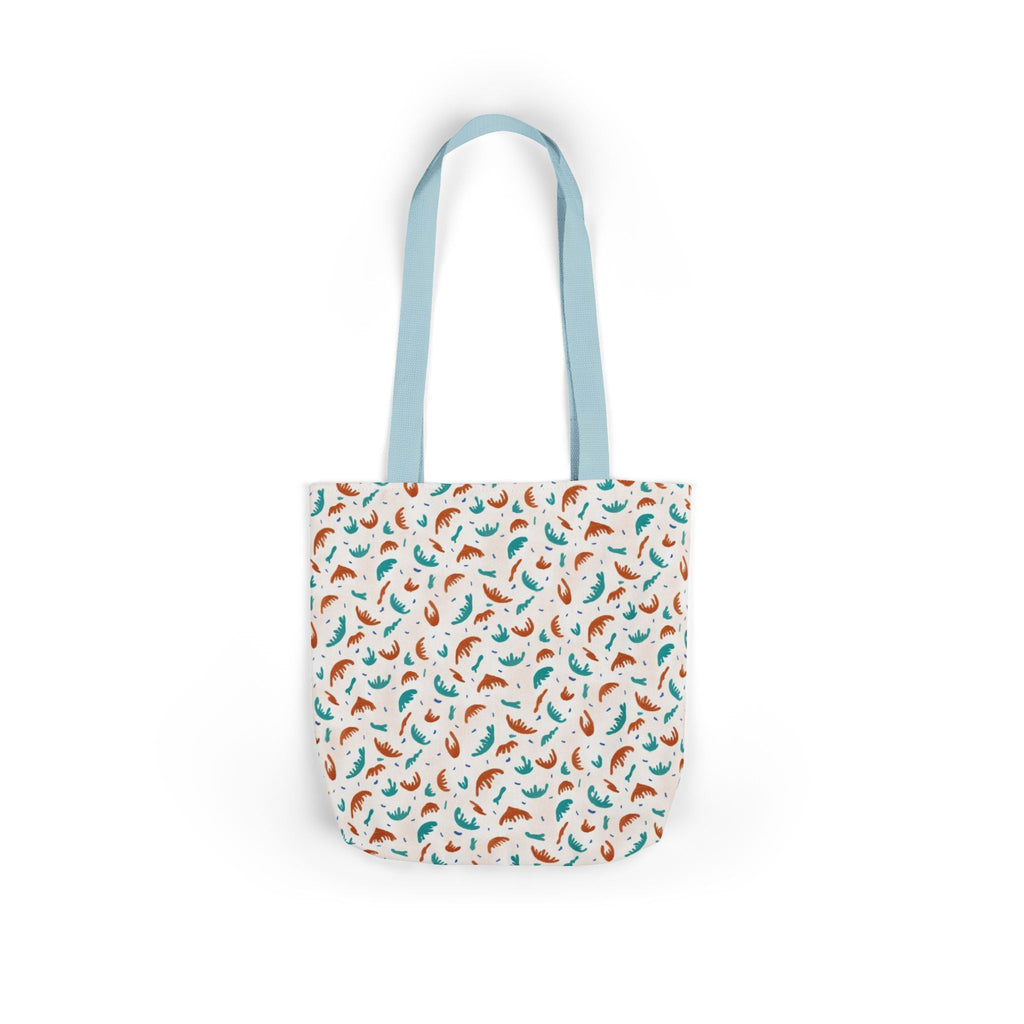 Abstract Hand Designed Print Canvas Tote Bag, 5-Color Straps Printify