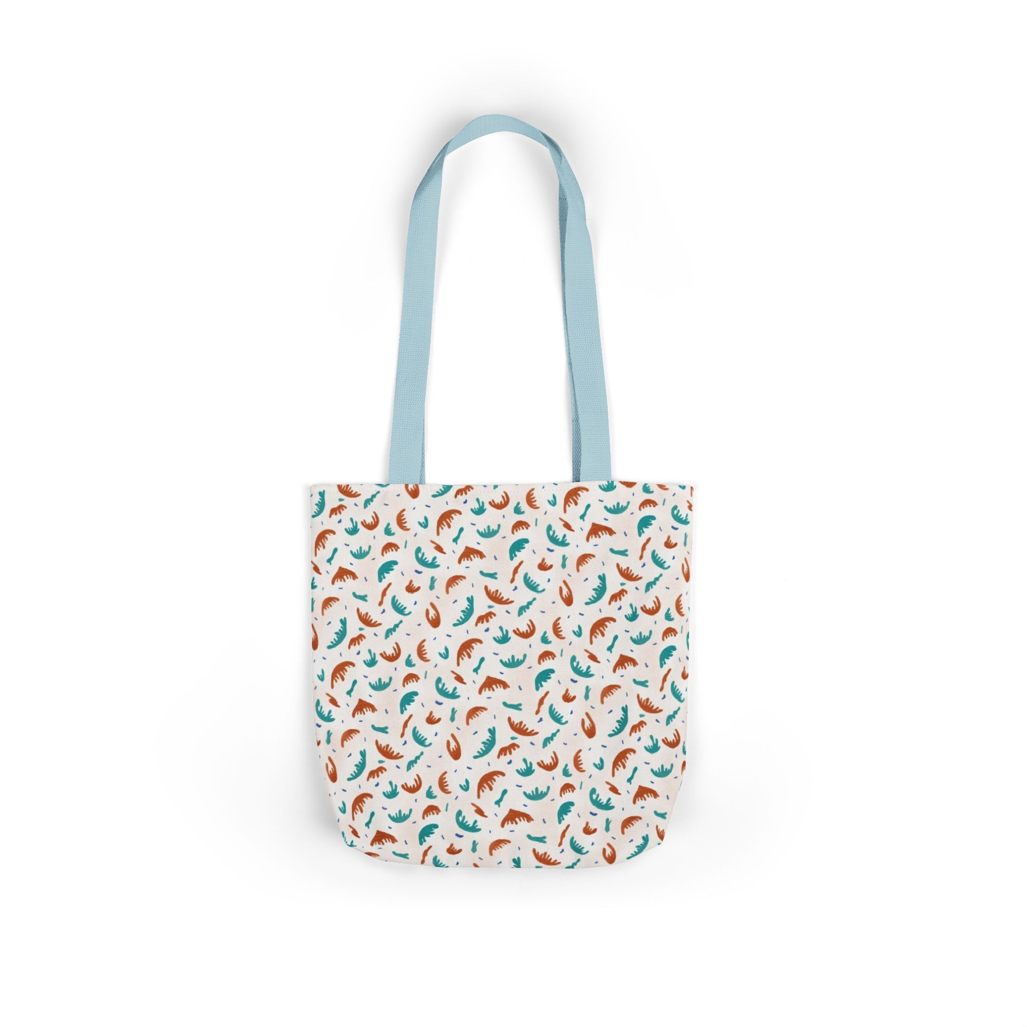 Abstract Hand Designed Print Canvas Tote Bag, 5-Color Straps Printify