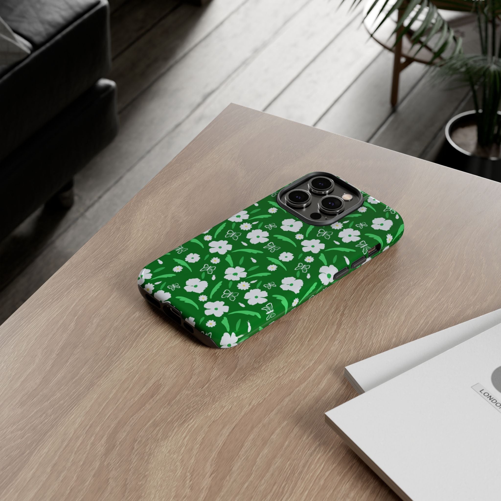 Green Meets White Flora Hand Designed Prints Tough Cases Printify