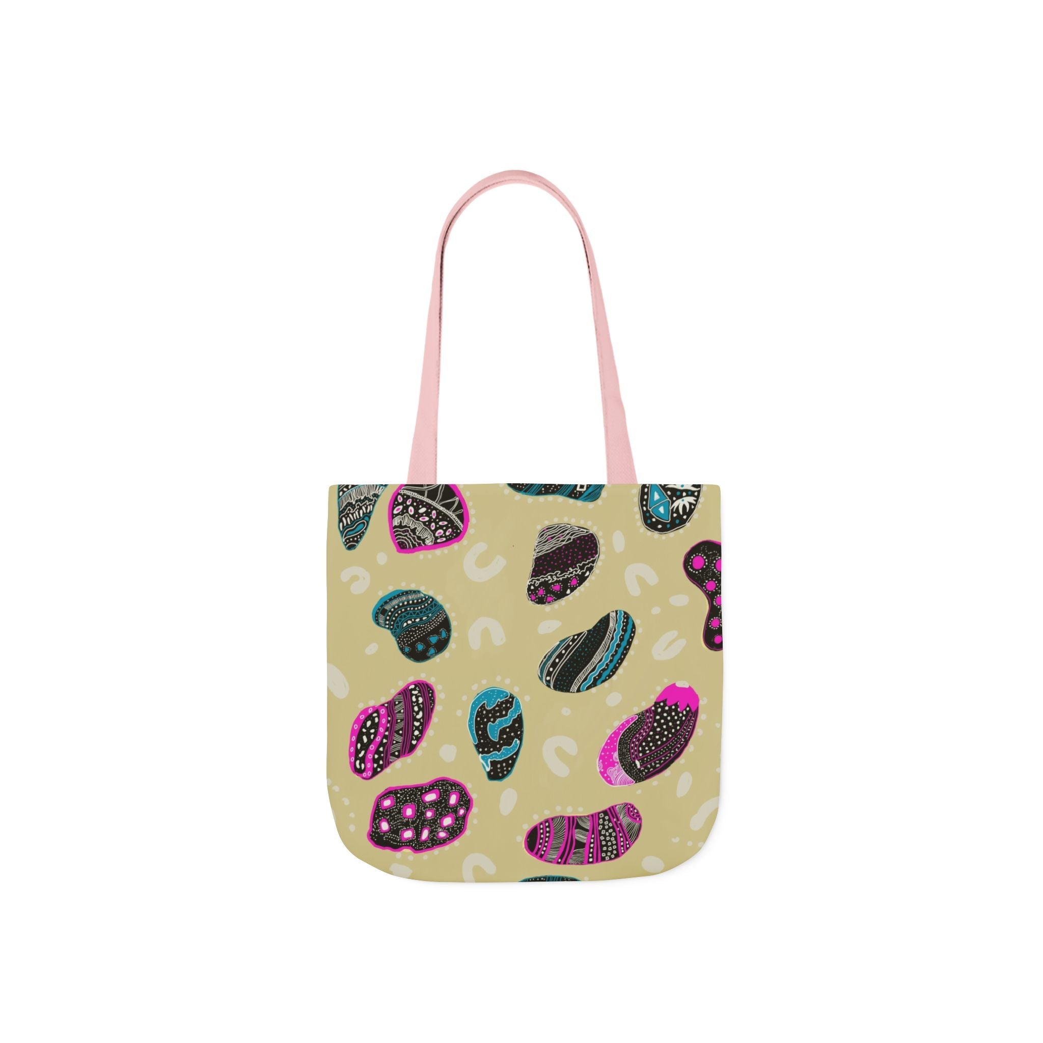 Modern Abstract Drawn Print Canvas Tote Bag, 5-Color Straps Printify