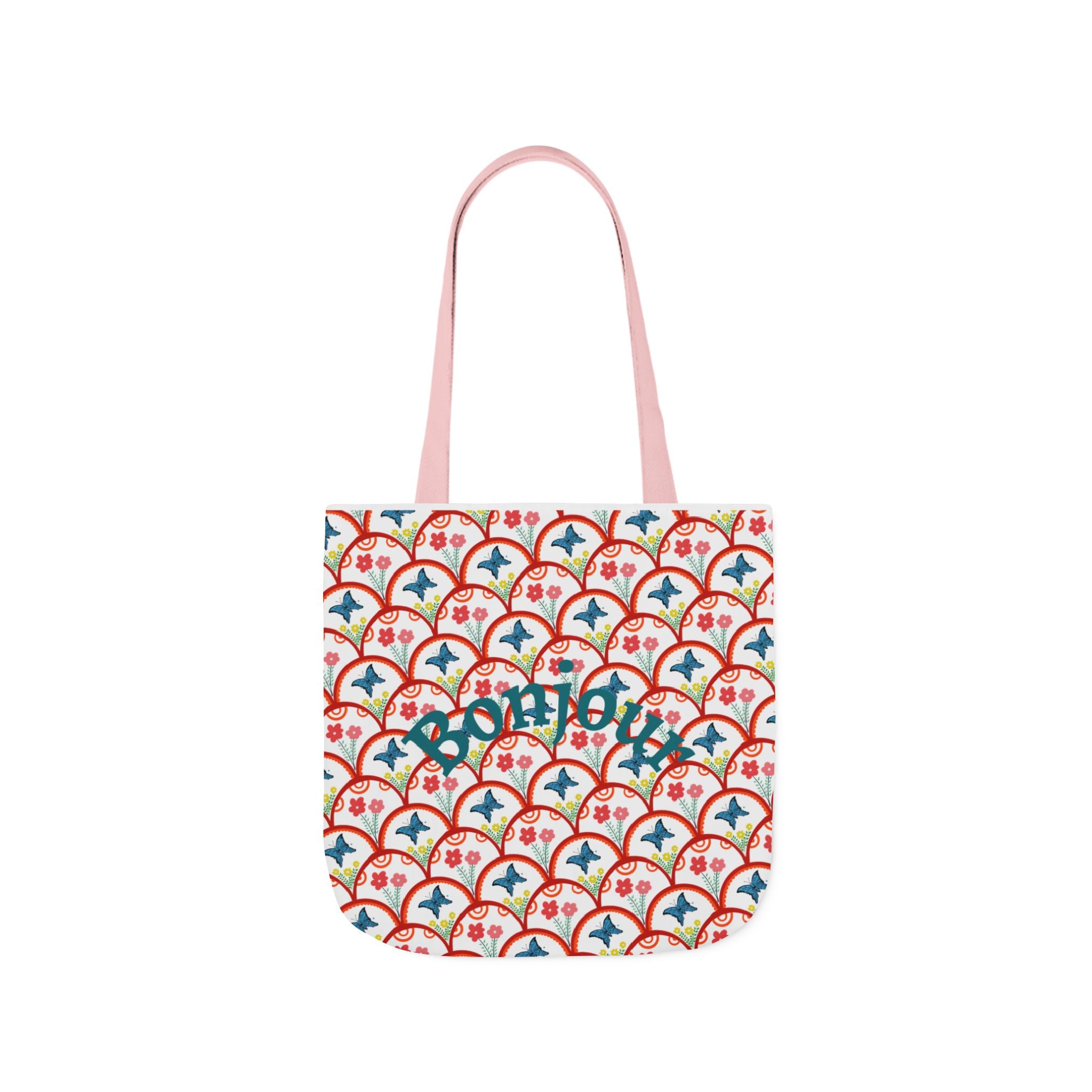 Bonjour Canvas Tote Bag | 5-Color Straps, 3 Sizes