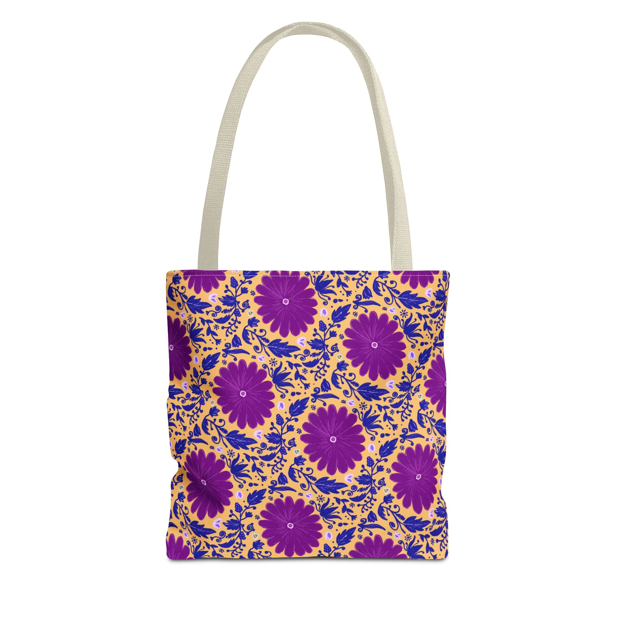 Botanic Susanah Purple Flower Print Tote Bag – Hand-Designed Print