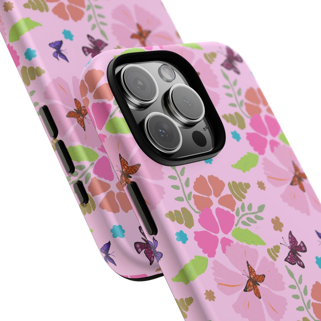 Pink Butterfly Garden Theme Tough Cases Printify