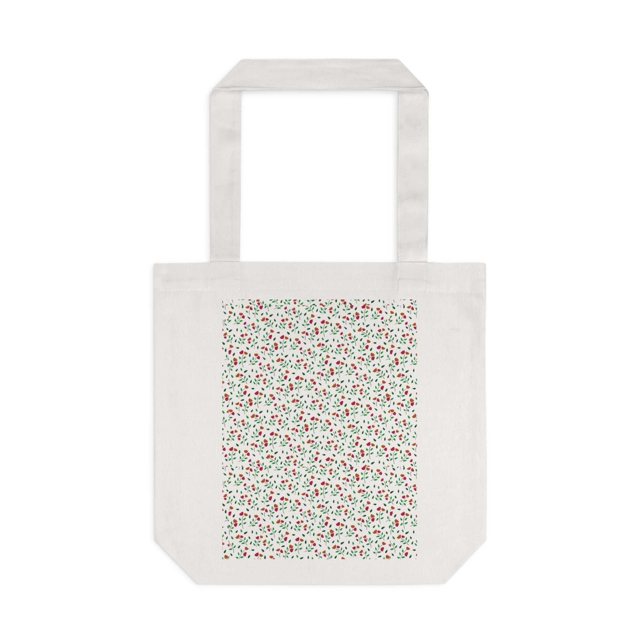 Small Flora Hand Designed Art Print -Cotton Tote Bag Printify