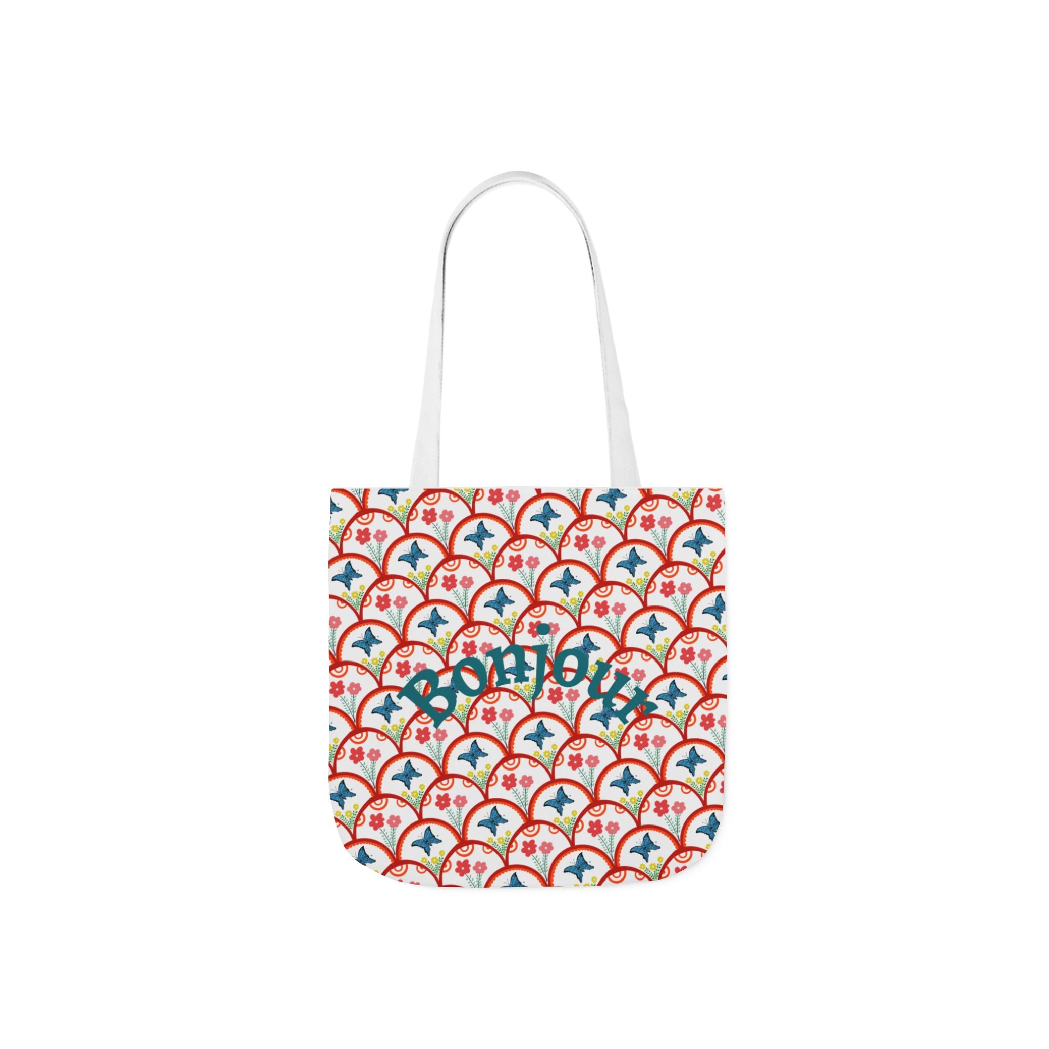 Bonjour Canvas Tote Bag | 5-Color Straps, 3 Sizes