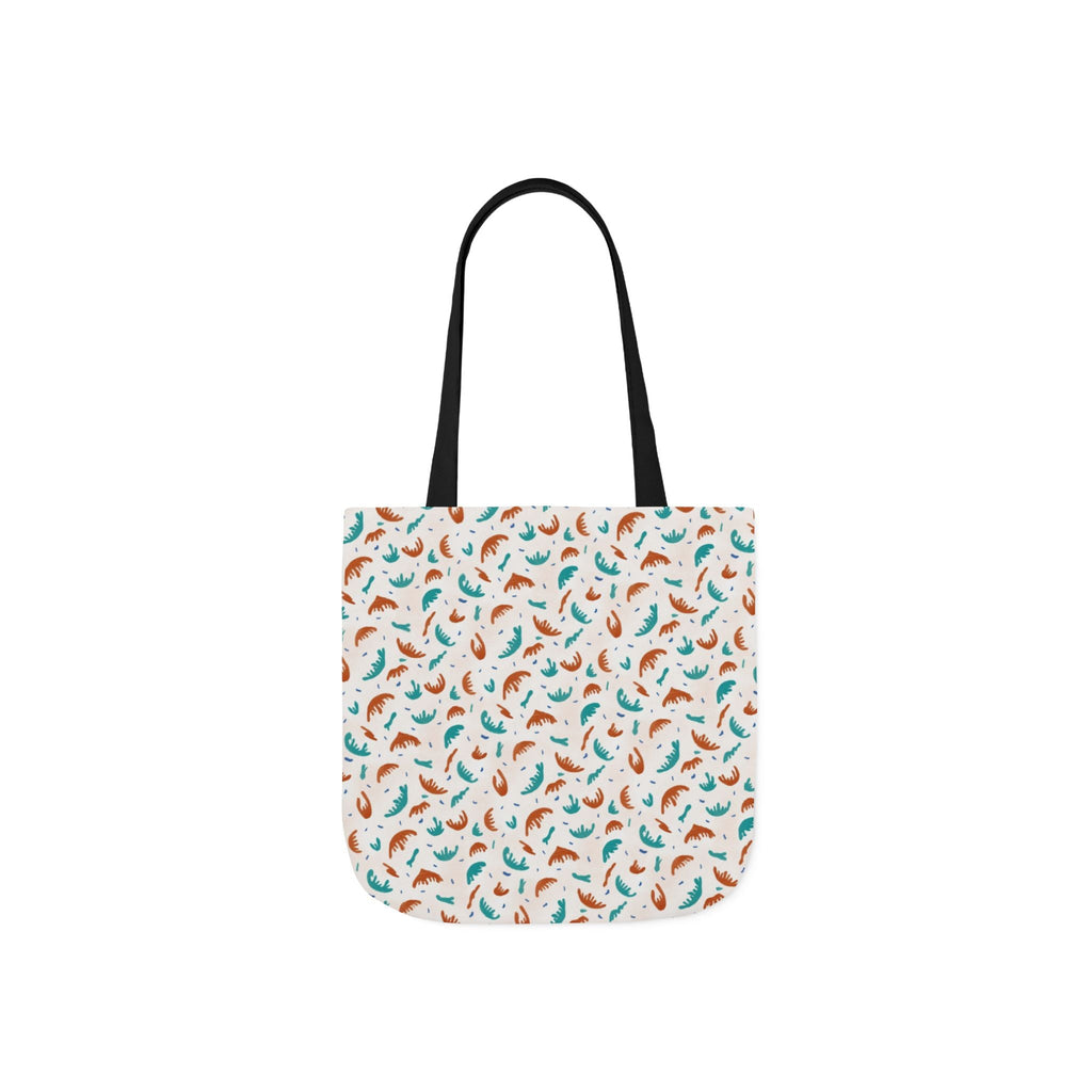 Abstract Hand Designed Print Canvas Tote Bag, 5-Color Straps Printify