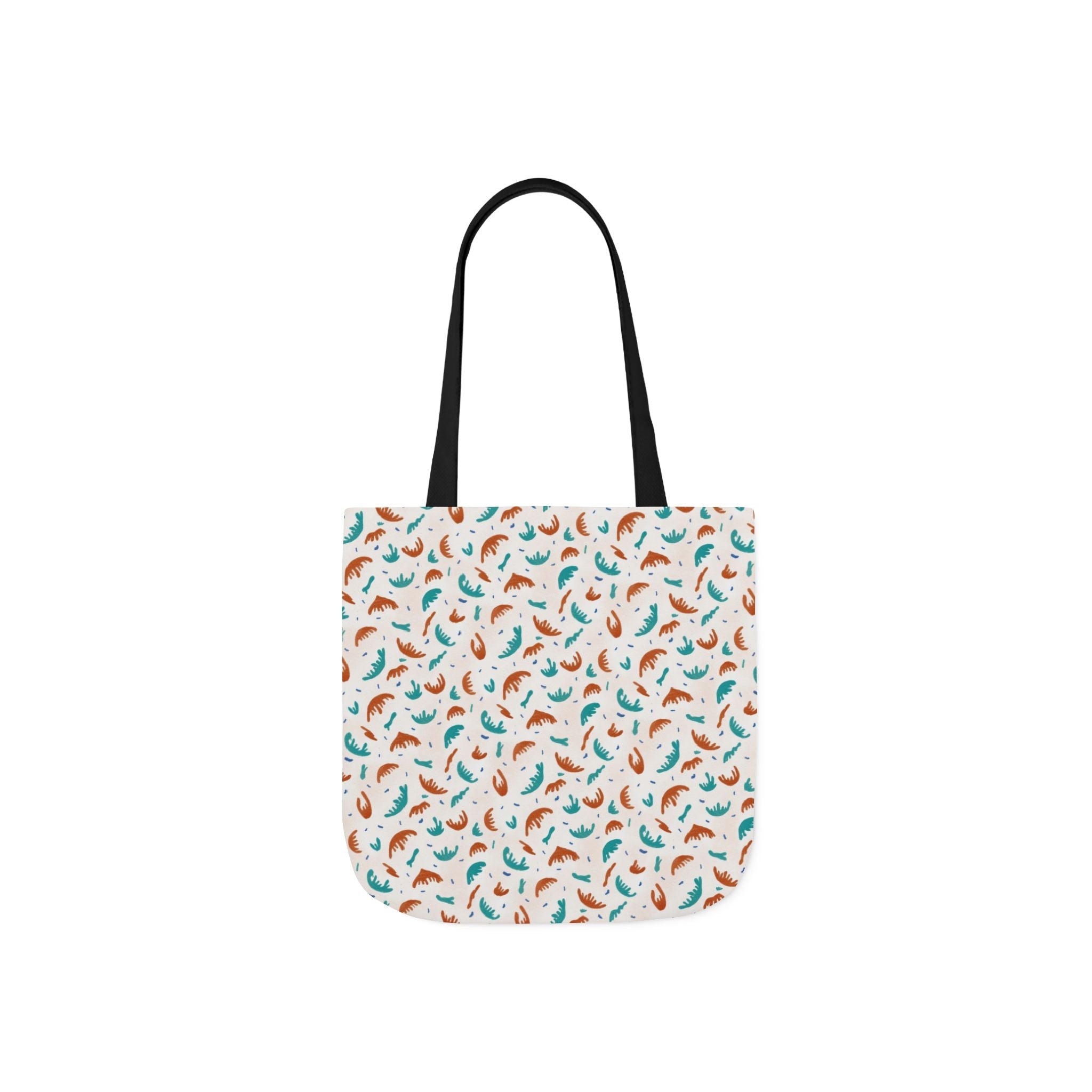 Abstract Hand Designed Print Canvas Tote Bag, 5-Color Straps Printify