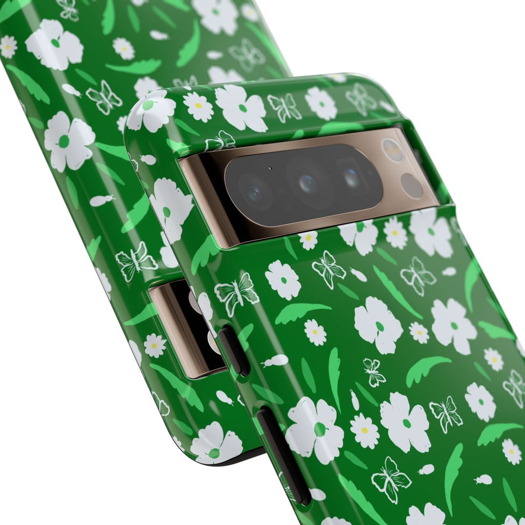 Green Meets White Flora Hand Designed Prints Tough Cases Printify