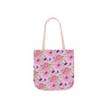 Pink Butterfly Garden Canvas Tote Bag, 5-Color Straps Printify