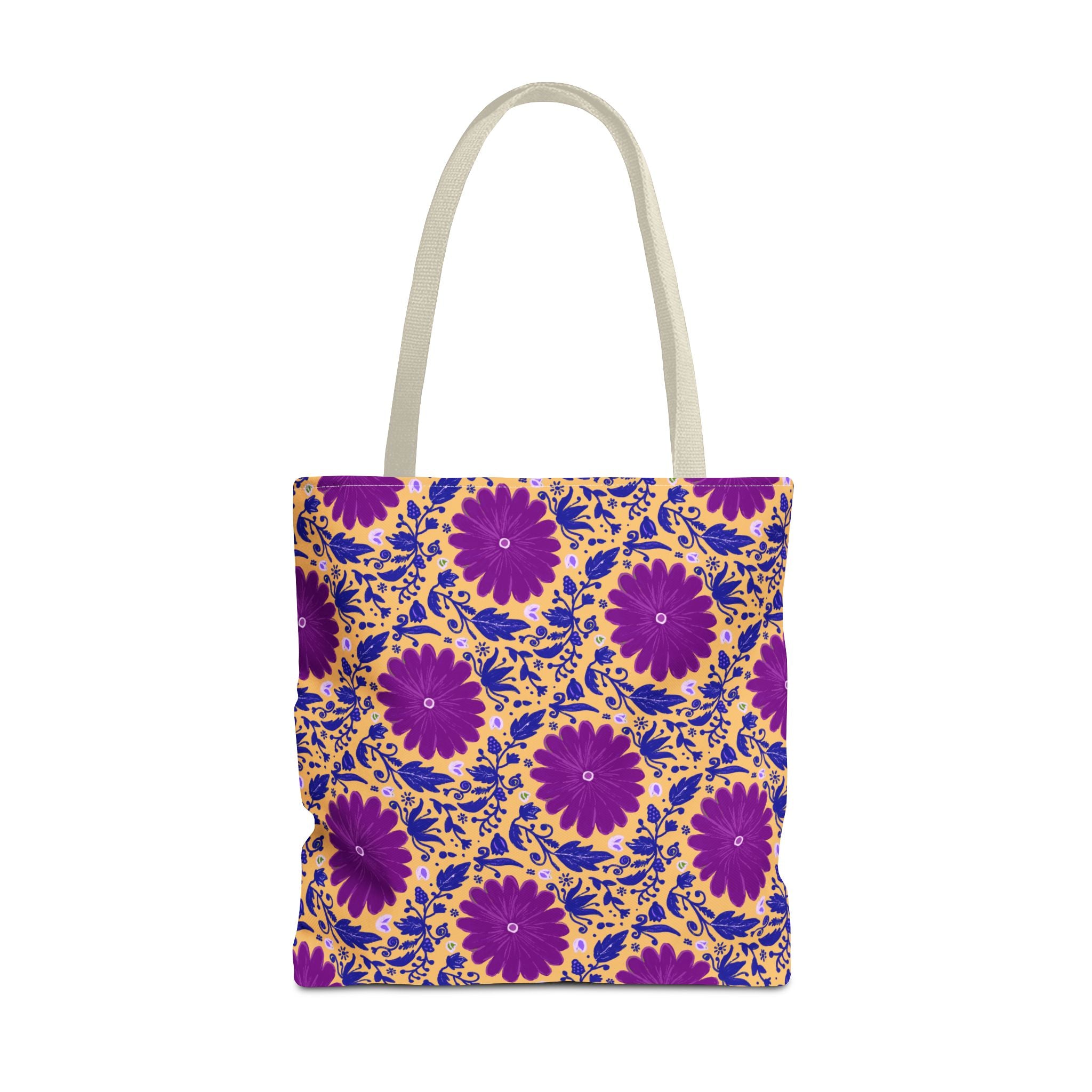 Botanic Susanah Purple Flower Print Tote Bag – Hand-Designed Print