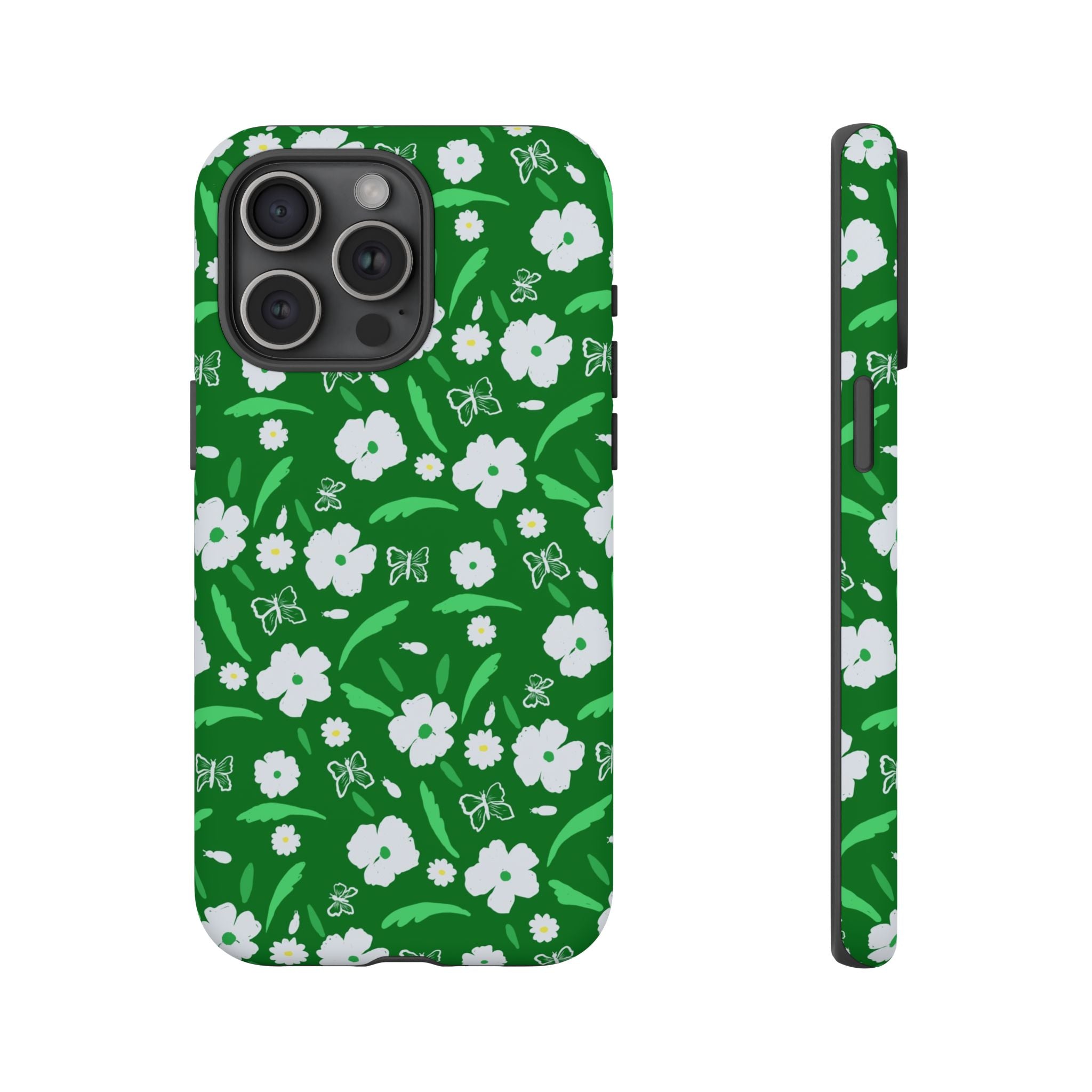 Green Meets White Flora Hand Designed Prints Tough Cases Printify