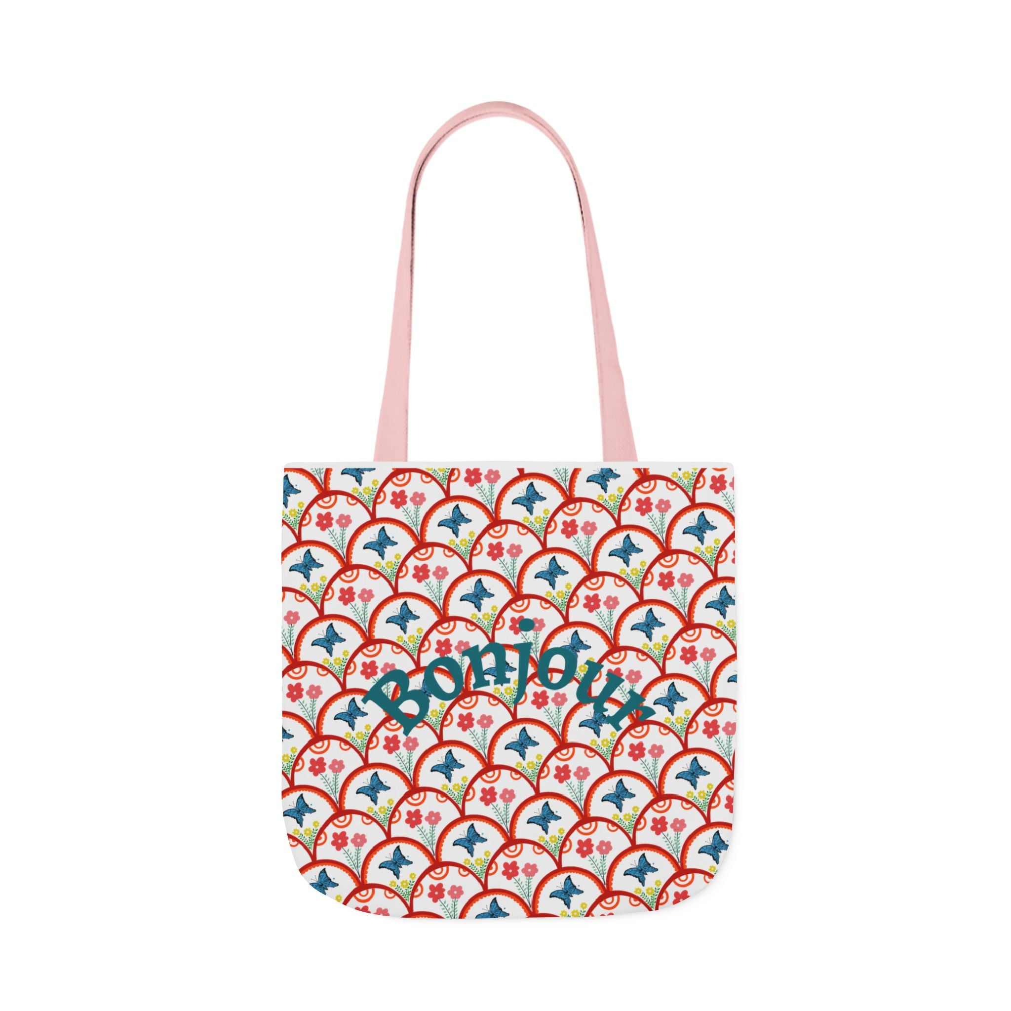 Bonjour Canvas Tote Bag | 5-Color Straps, 3 Sizes