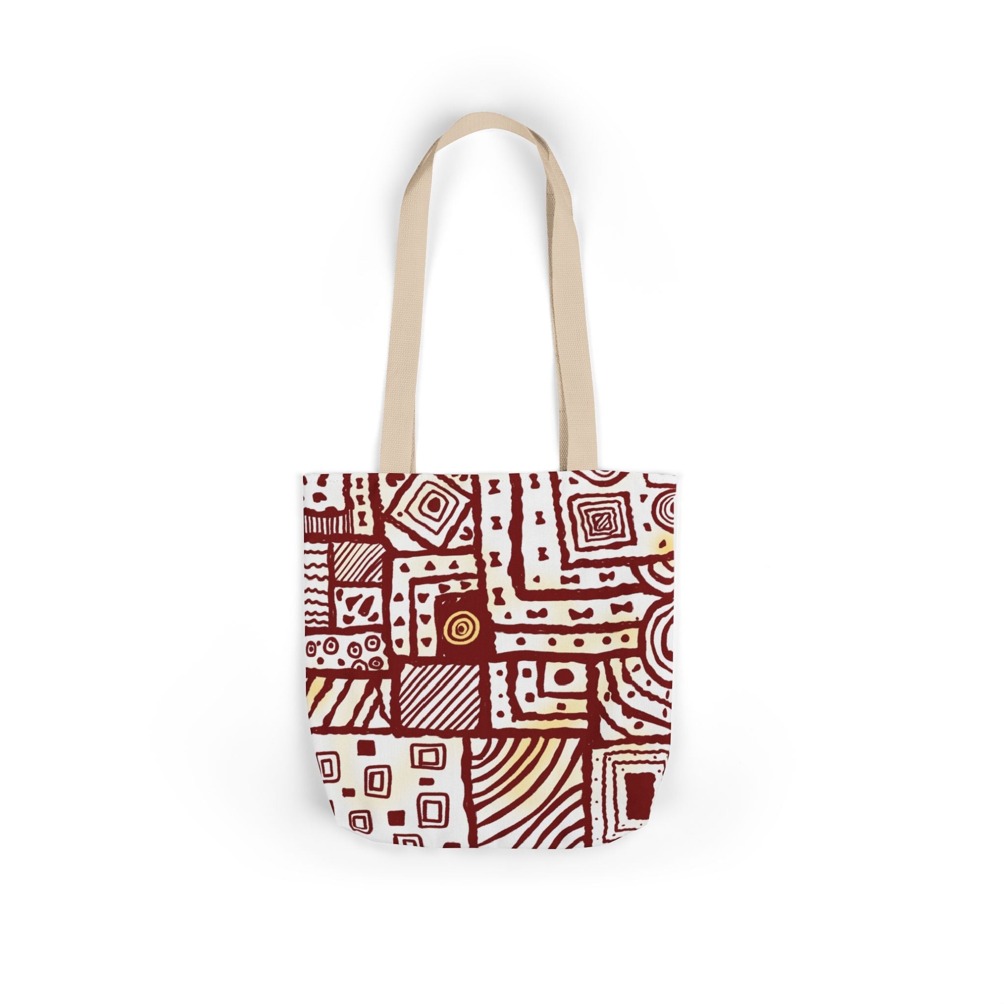 Abstract Pattern Canvas Tote Bag, 5-Color Straps Printify