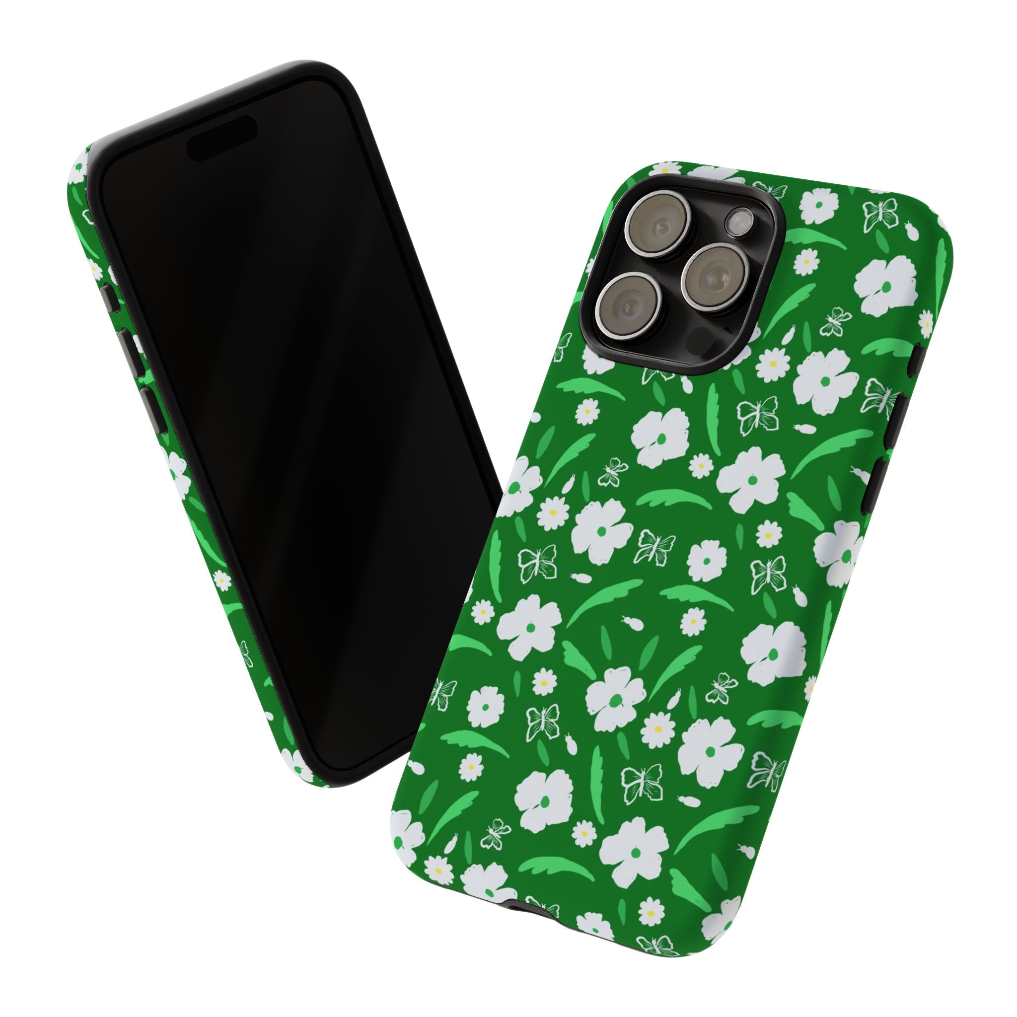 Green Meets White Flora Hand Designed Prints Tough Cases Printify