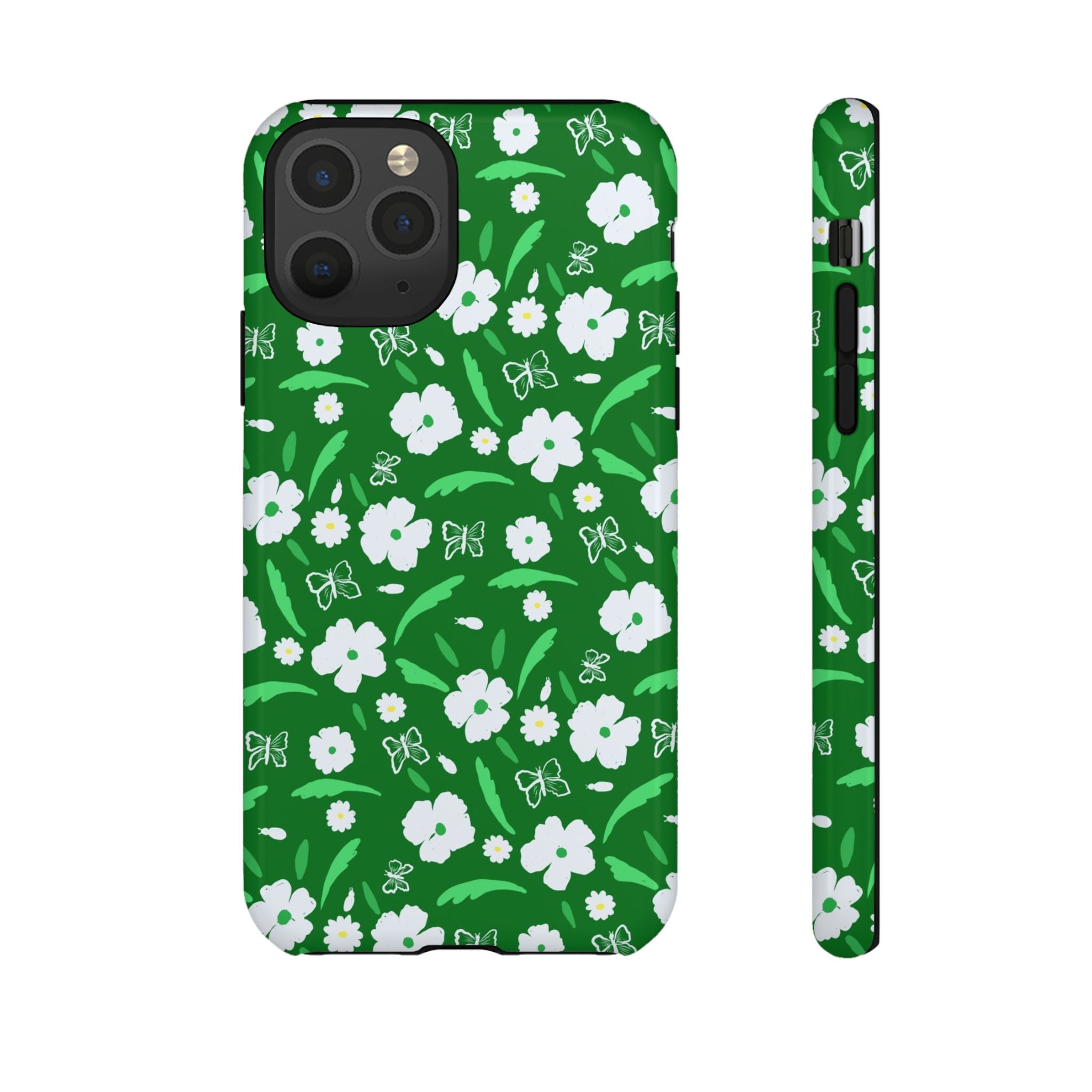 Green Meets White Flora Hand Designed Prints Tough Cases Printify