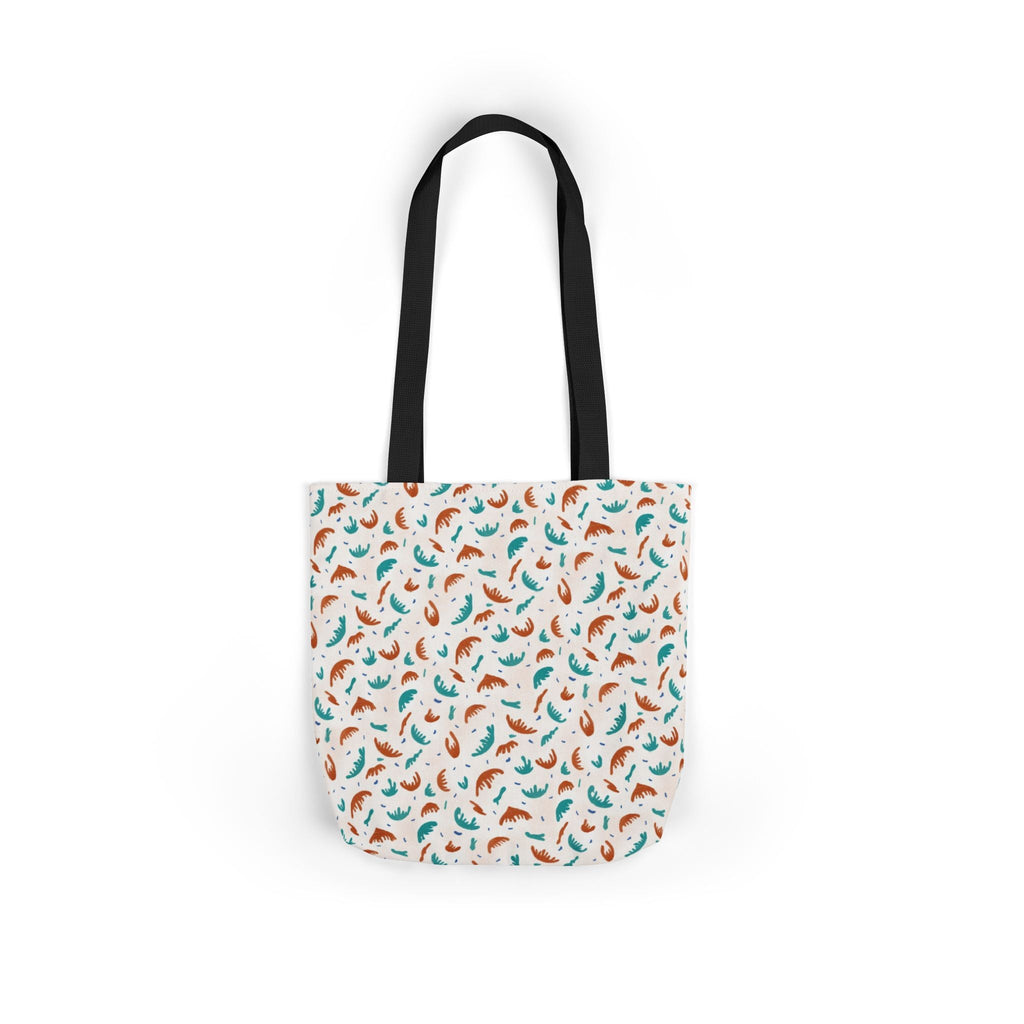 Abstract Hand Designed Print Canvas Tote Bag, 5-Color Straps Printify