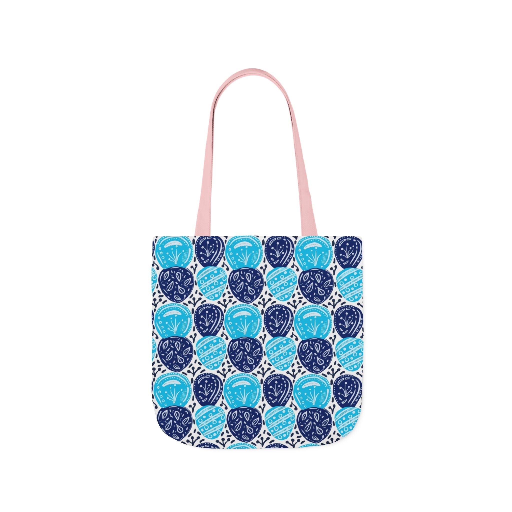 Blue Oval Abstract Canvas Tote Bag, 5-Color Straps Printify