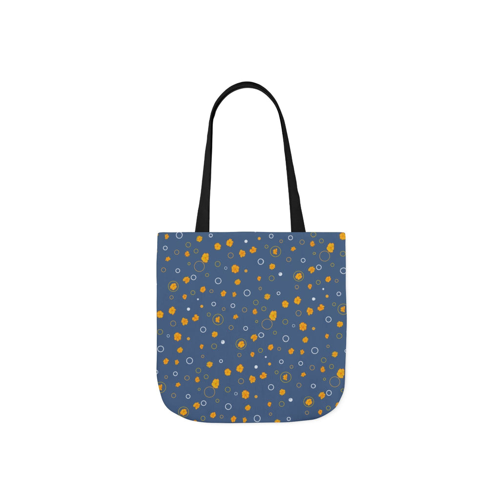 Grey Small Flora Hand Drawn Prints Canvas Tote Bag, 5-Color Straps Printify