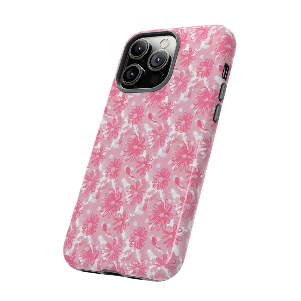 Flora Pink White Phone Case (Carry Original Art Drawn) Printify
