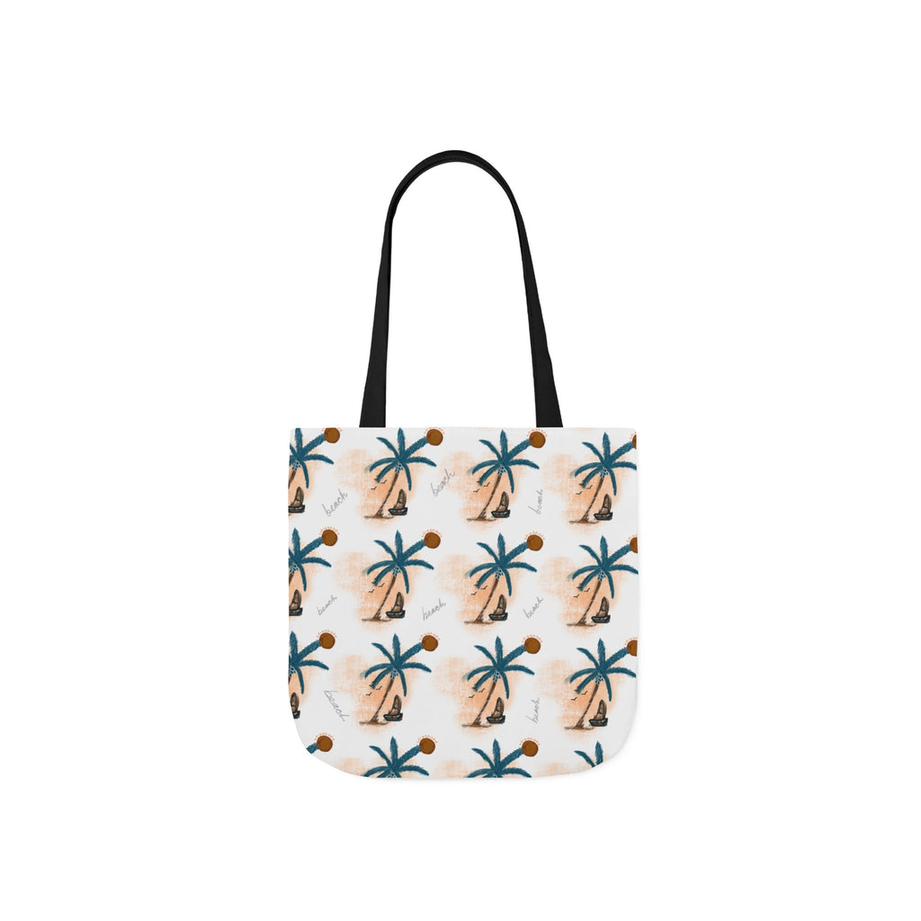 Beach Hand Drawn Art Canvas Tote Bag, 5-Color Straps Printify