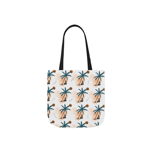 Beach Hand Drawn Art Canvas Tote Bag, 5-Color Straps Printify