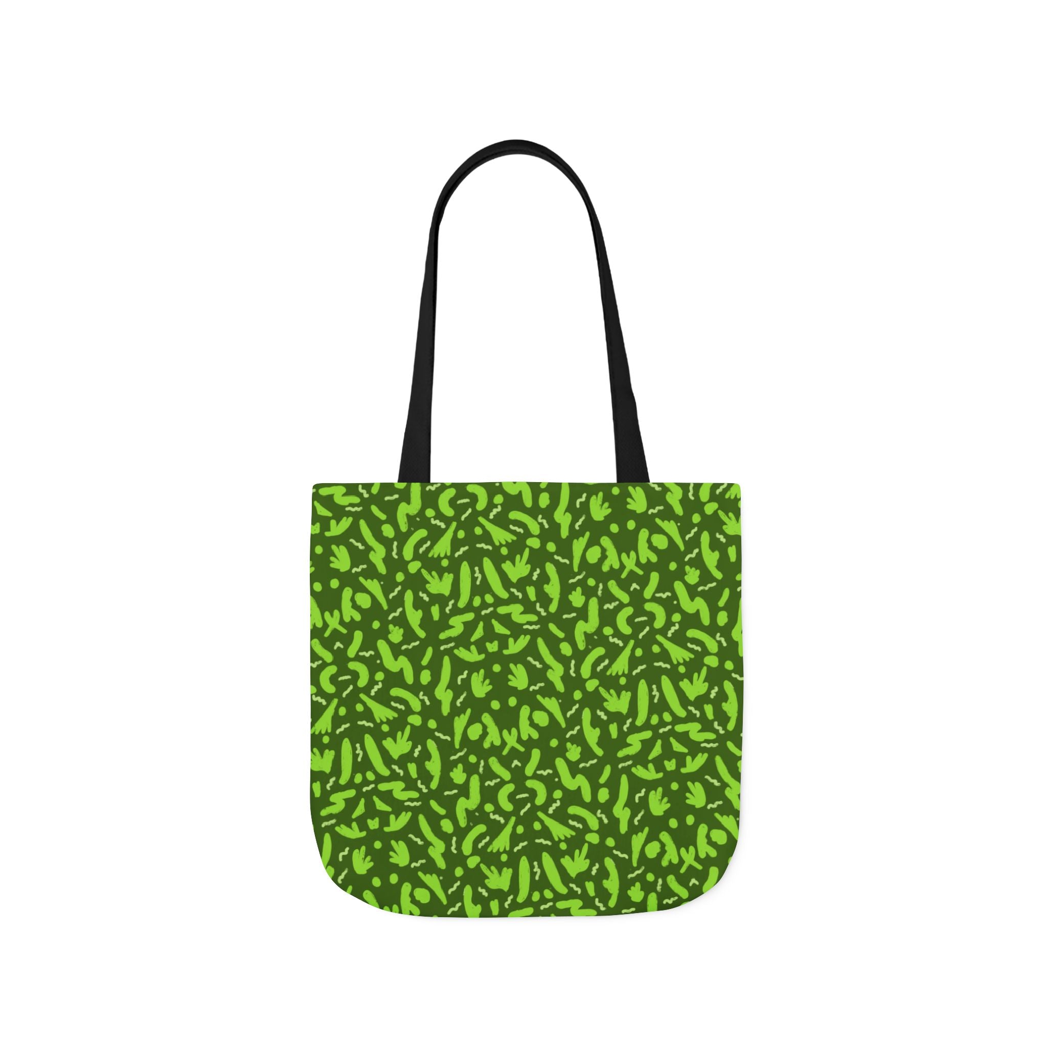 Green Botanic Reusable Canvas Tote Bag, 5-Color Straps Printify
