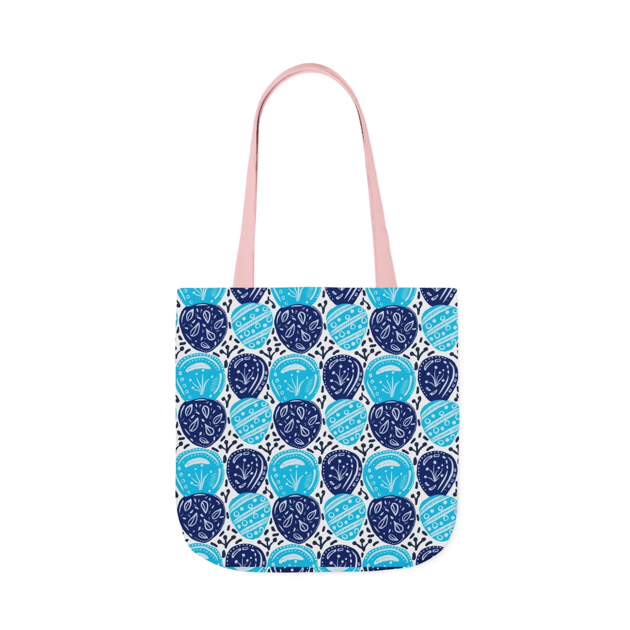 Blue Oval Abstract Canvas Tote Bag, 5-Color Straps Printify