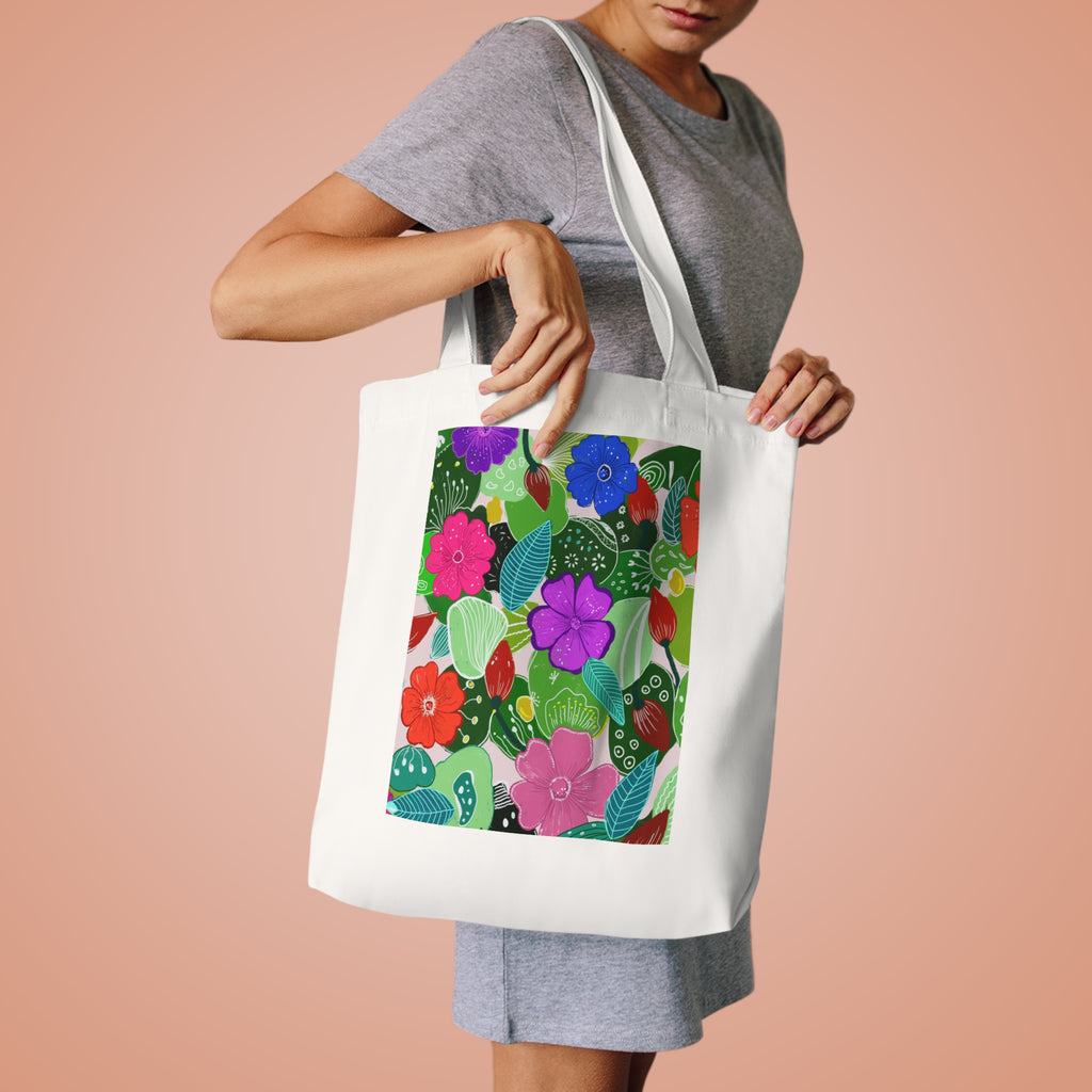 Multicolour Flower Botanic Cotton Tote Bag