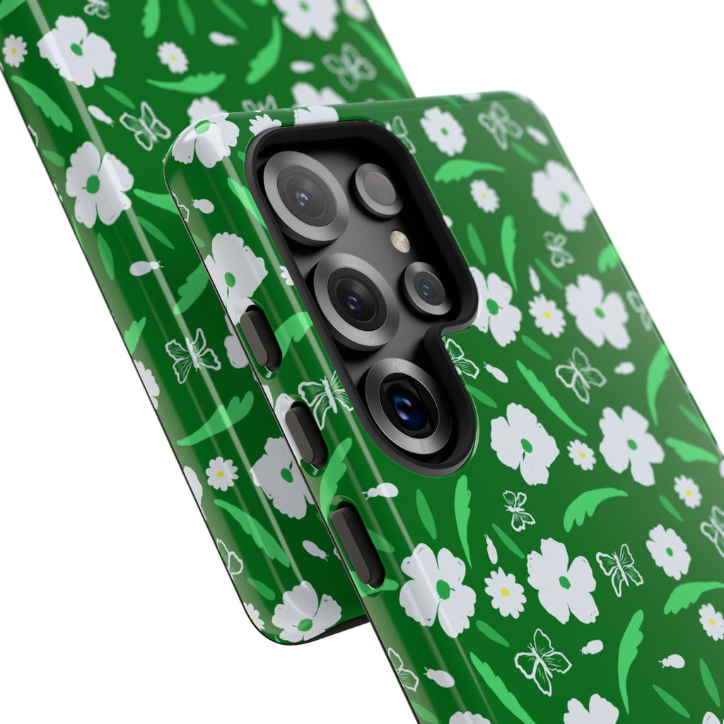 Green Meets White Flora Hand Designed Prints Tough Cases Printify