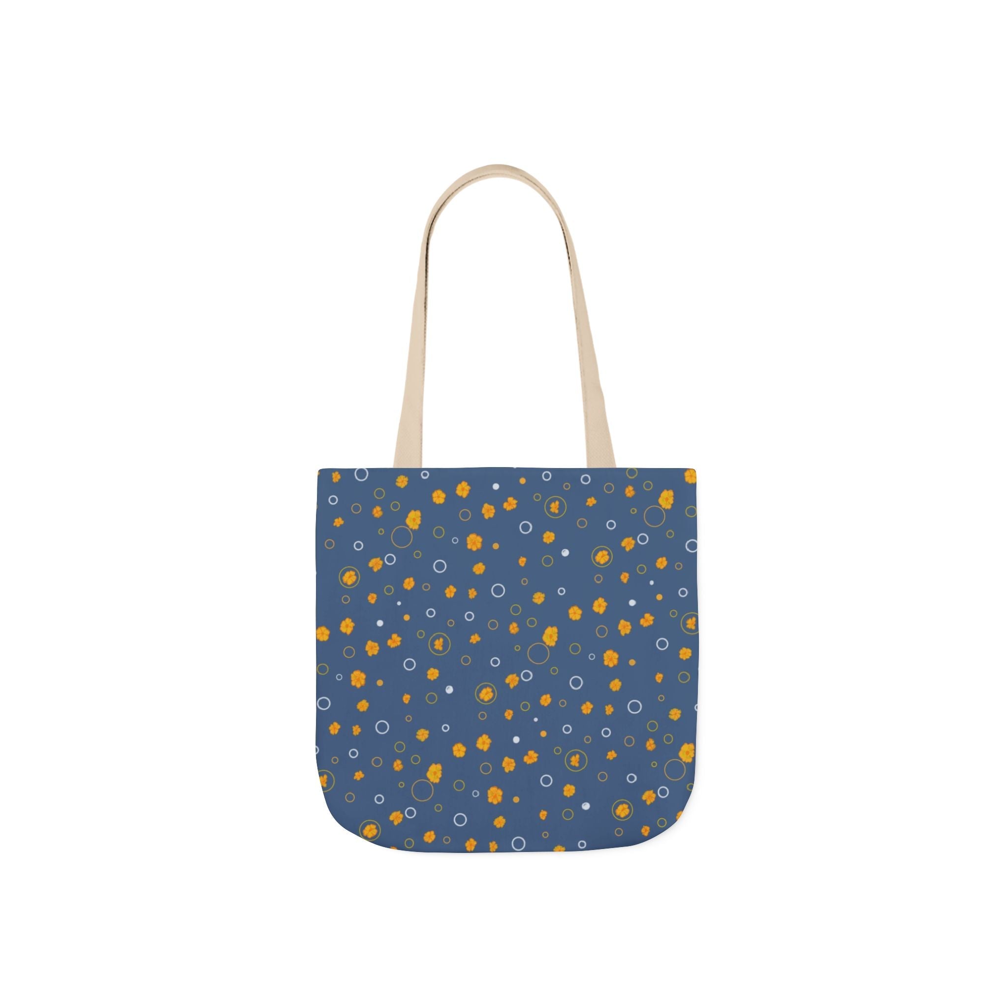 Grey Small Flora Hand Drawn Prints Canvas Tote Bag, 5-Color Straps Printify