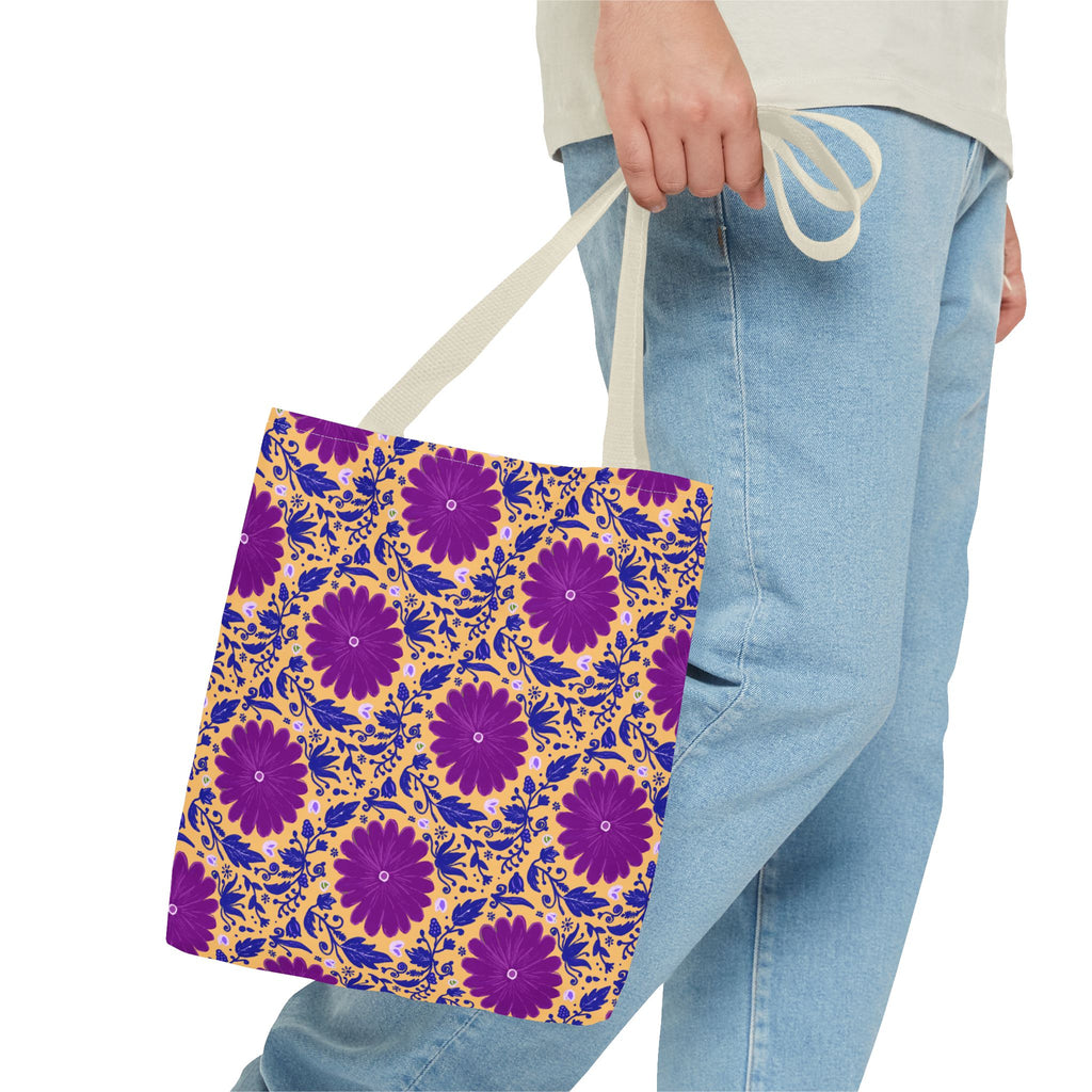 Botanic Susanah Purple Flower Print Tote Bag – Hand-Designed Print