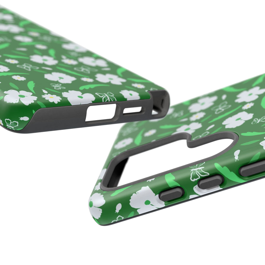 Green Meets White Flora Hand Designed Prints Tough Cases Printify