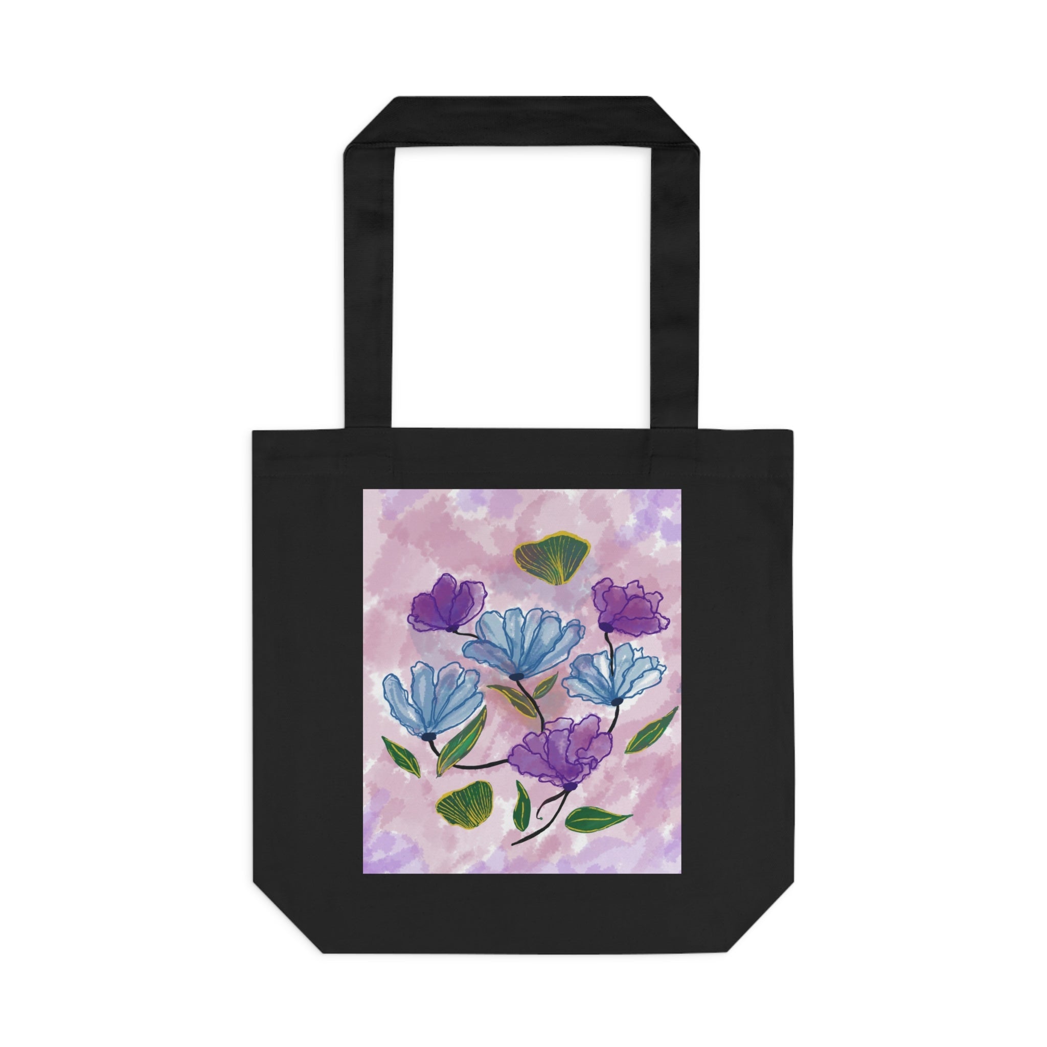 Wild Flora Cotton Tote Bag- Cream and Black Variant Printify