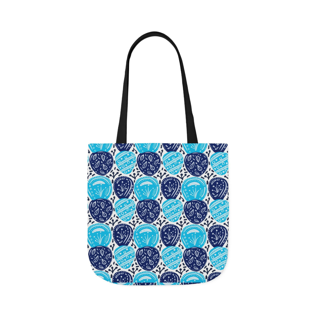 Blue Oval Abstract Canvas Tote Bag, 5-Color Straps Printify
