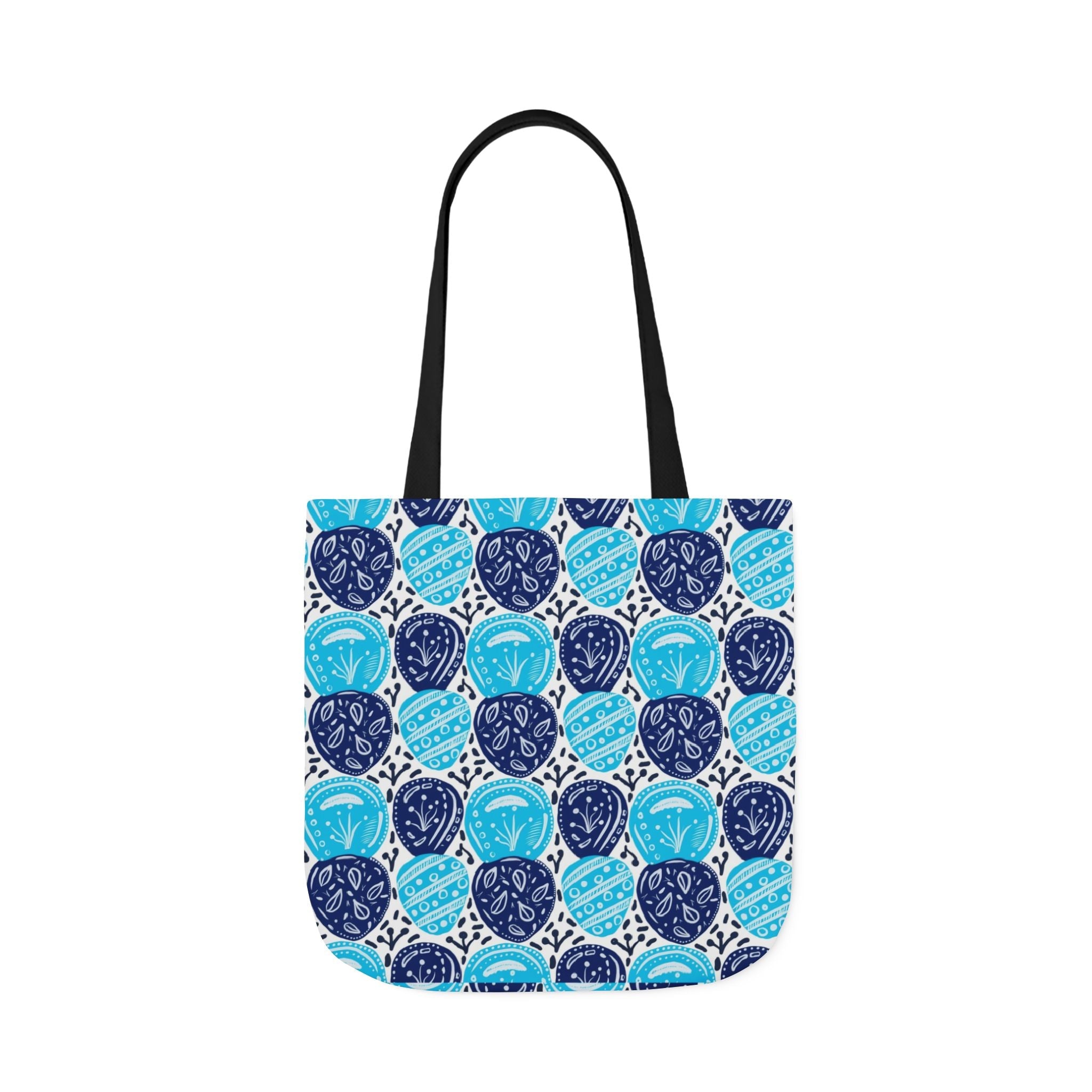 Blue Oval Abstract Canvas Tote Bag, 5-Color Straps Printify