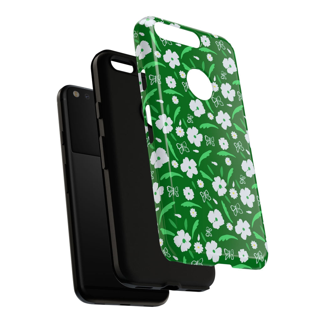 Green Meets White Flora Hand Designed Prints Tough Cases Printify