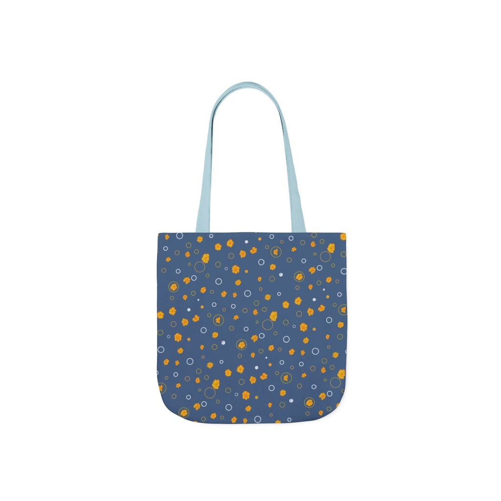 Grey Small Flora Hand Drawn Prints Canvas Tote Bag, 5-Color Straps Printify