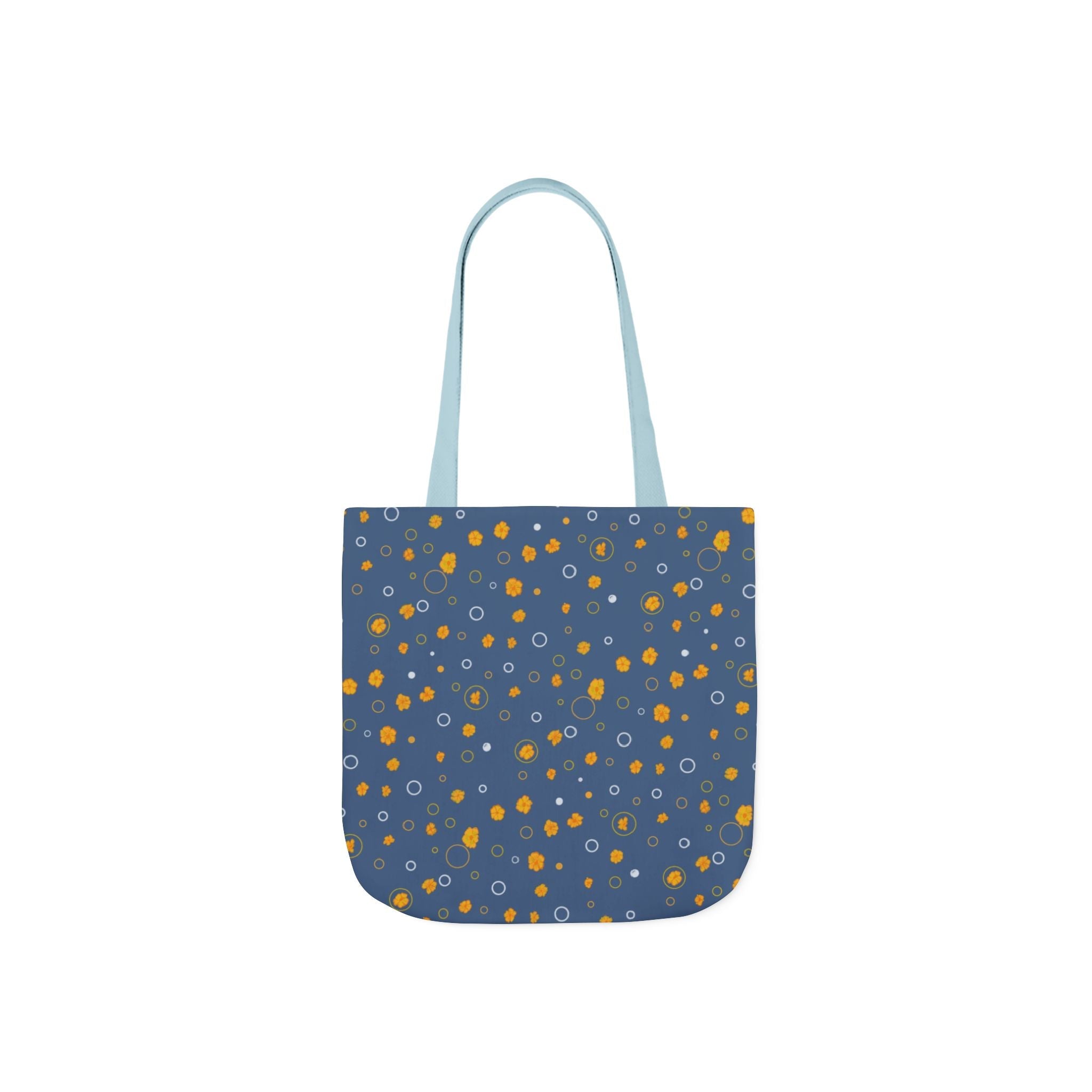 Grey Small Flora Hand Drawn Prints Canvas Tote Bag, 5-Color Straps Printify