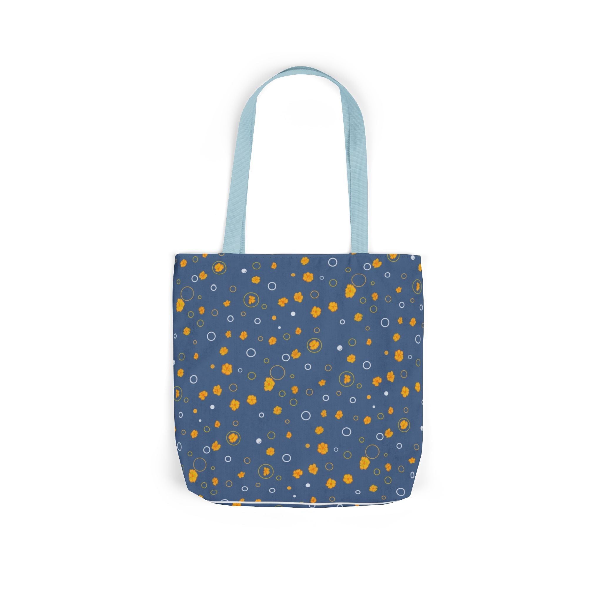 Grey Small Flora Hand Drawn Prints Canvas Tote Bag, 5-Color Straps Printify