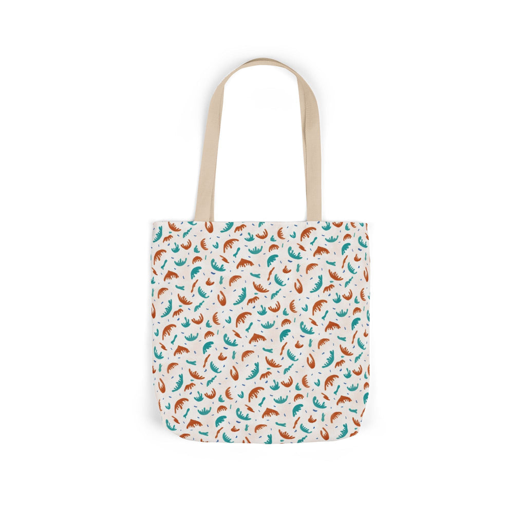 Abstract Hand Designed Print Canvas Tote Bag, 5-Color Straps Printify