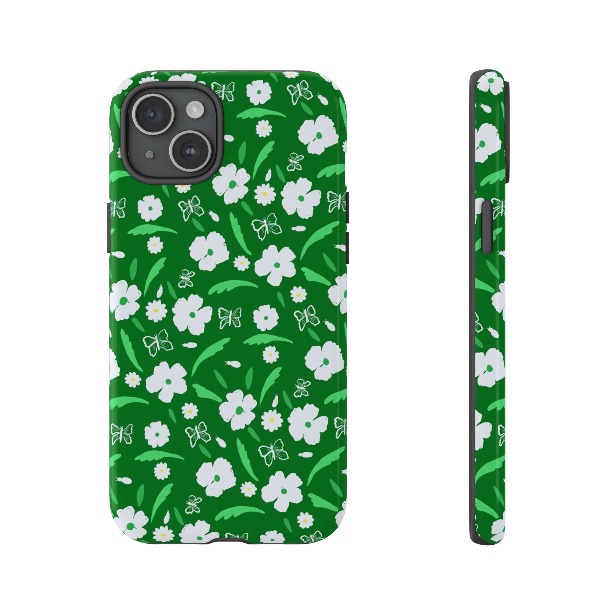 Green Meets White Flora Hand Designed Prints Tough Cases Printify