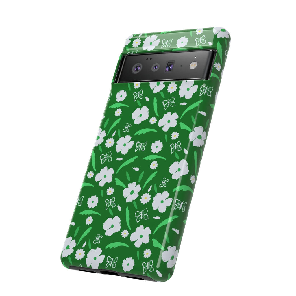 Green Meets White Flora Hand Designed Prints Tough Cases Printify