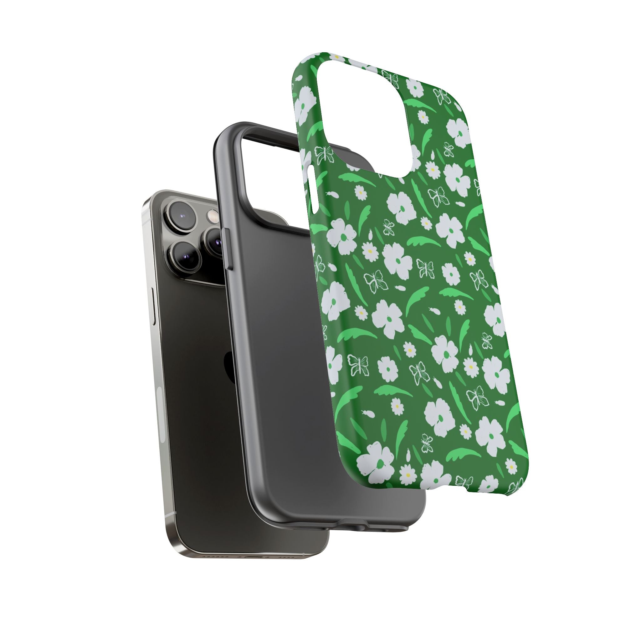 Green Meets White Flora Hand Designed Prints Tough Cases Printify