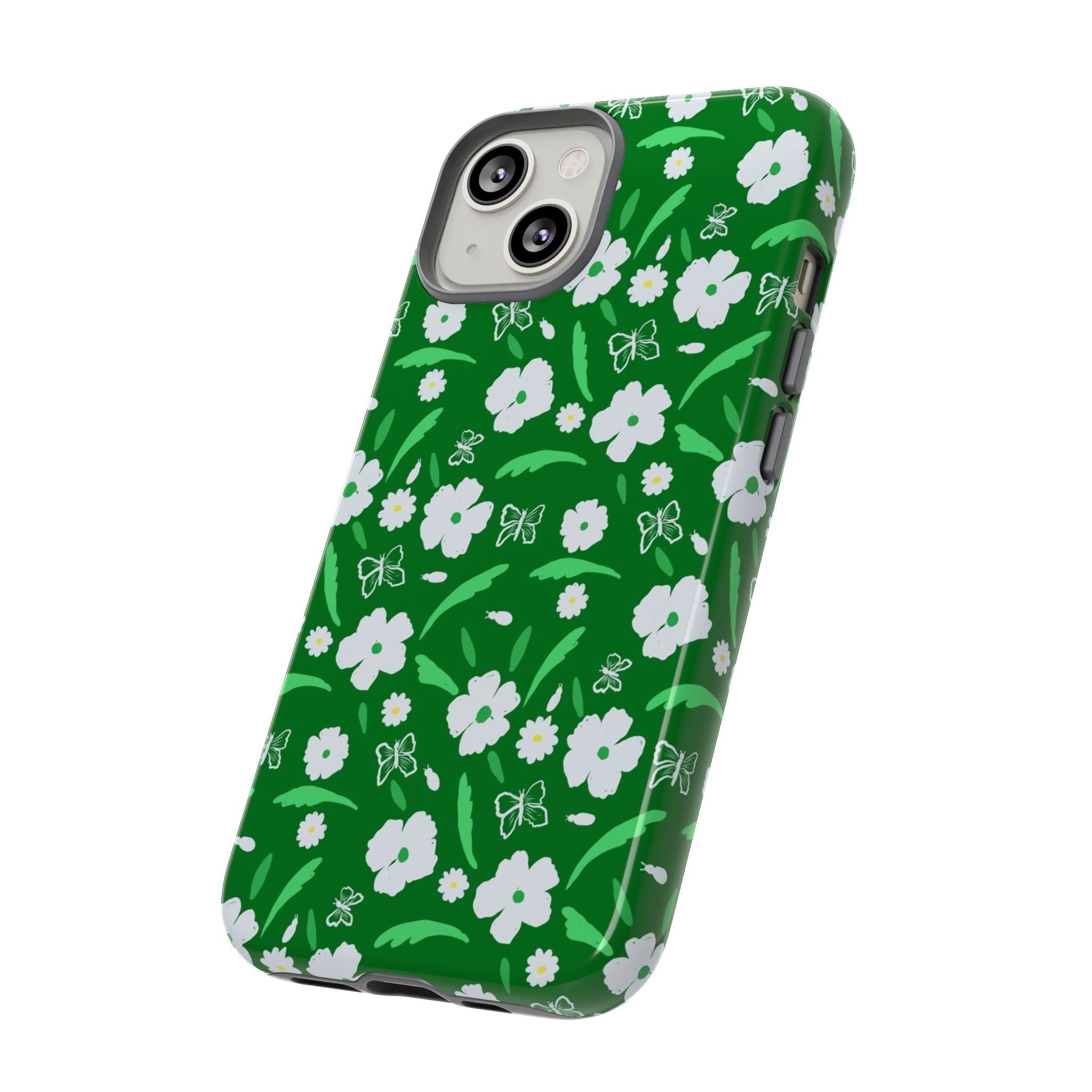 Green Meets White Flora Hand Designed Prints Tough Cases Printify