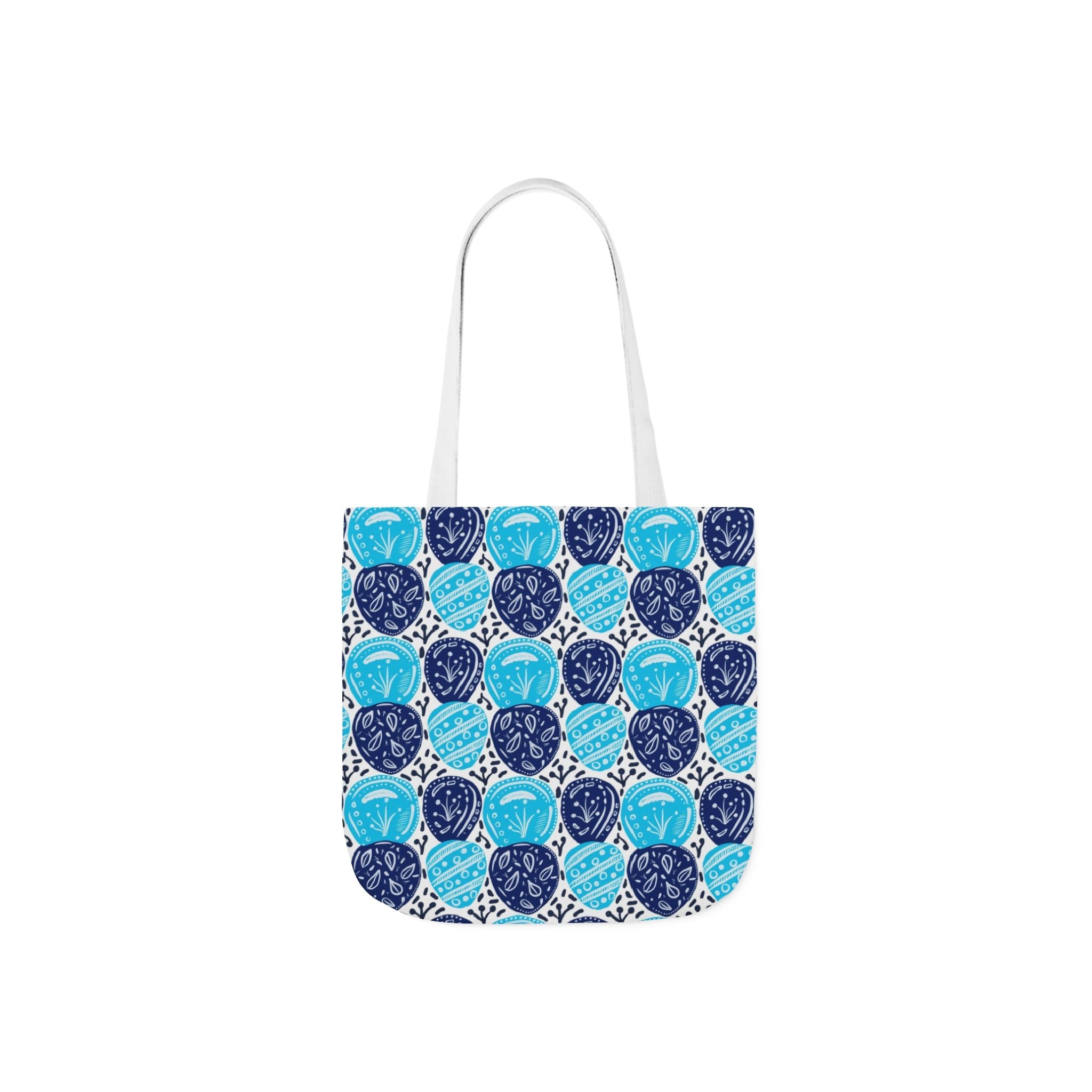 Blue Oval Abstract Canvas Tote Bag, 5-Color Straps Printify