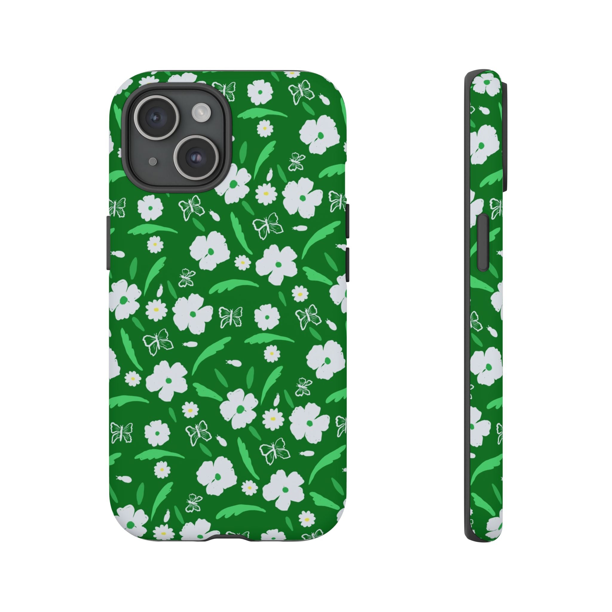 Green Meets White Flora Hand Designed Prints Tough Cases Printify