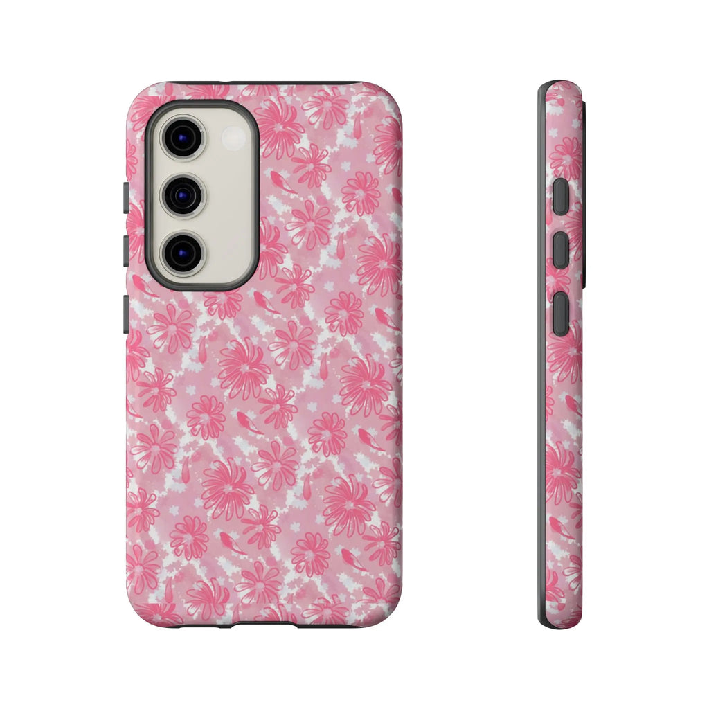 Flora Pink White Phone Case (Carry Original Art Drawn) Printify