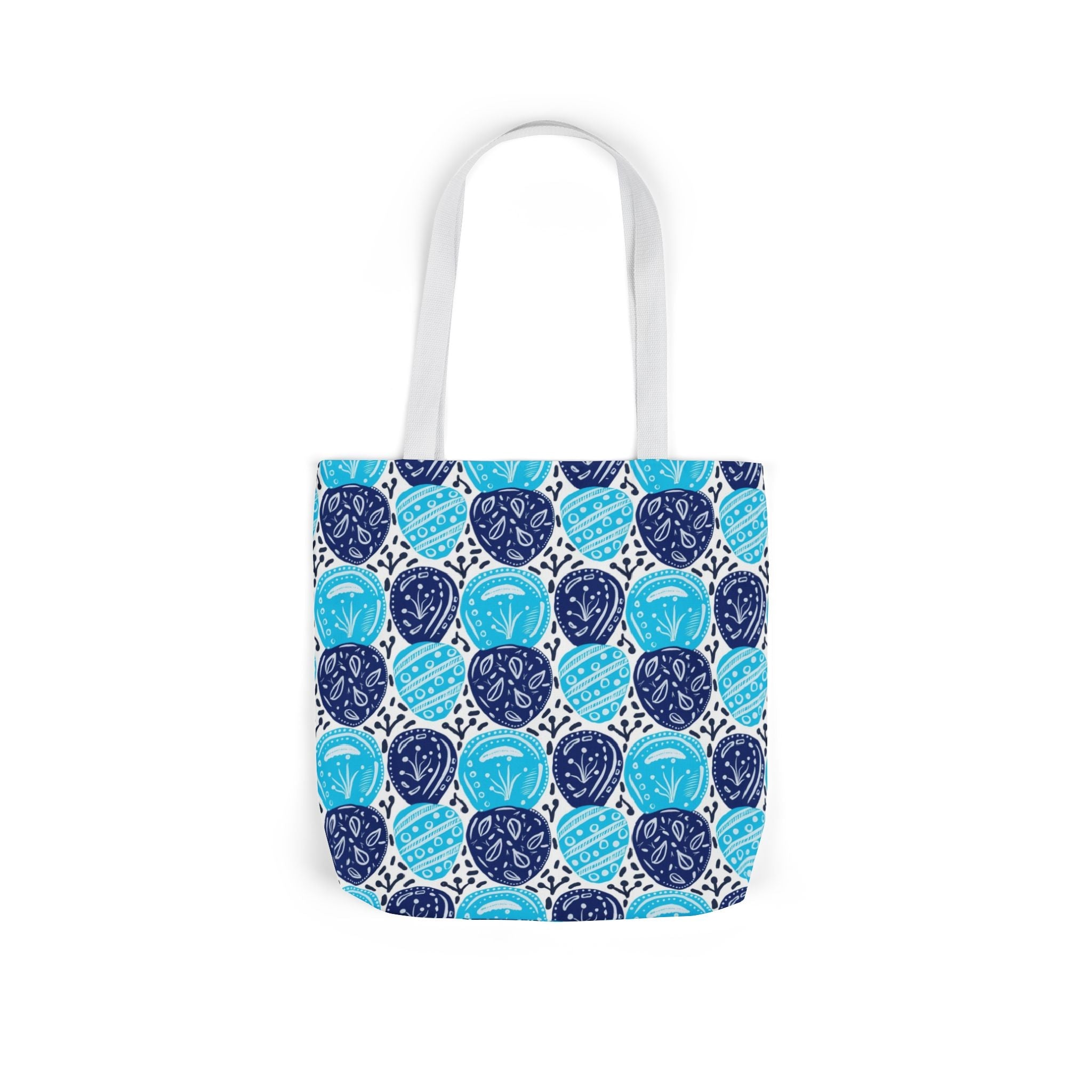 Blue Oval Abstract Canvas Tote Bag, 5-Color Straps Printify