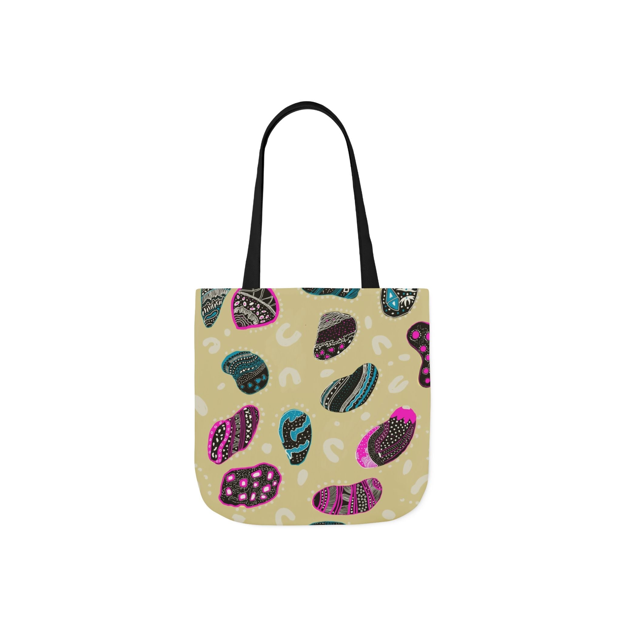 Modern Abstract Drawn Print Canvas Tote Bag, 5-Color Straps Printify